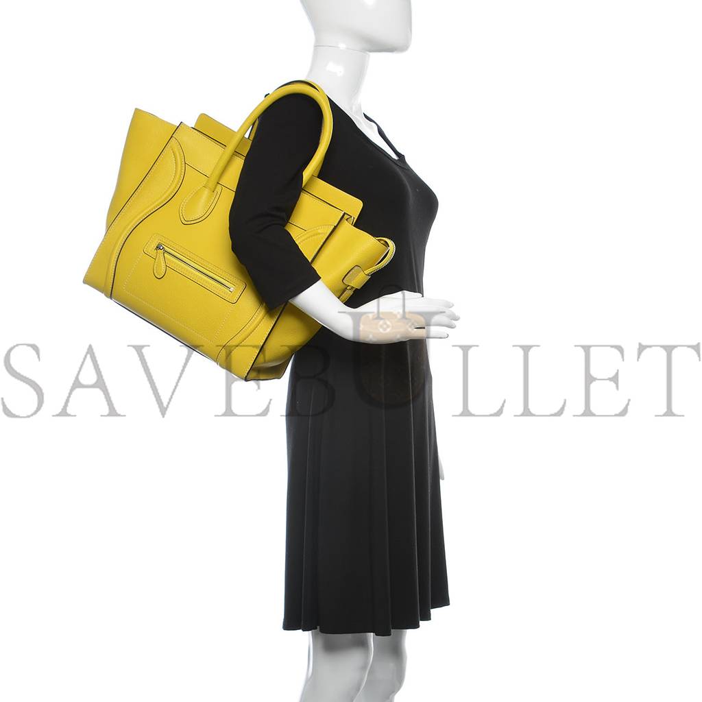 ce1i*e drummed calfskin mini lU*gage citron (30*29*17cm)