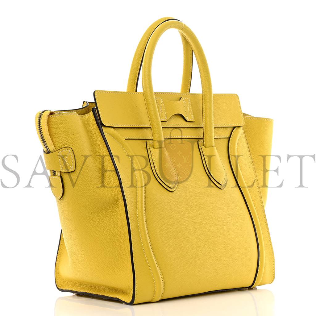 ce1i*e drummed calfskin mini lU*gage citron (30*29*17cm)