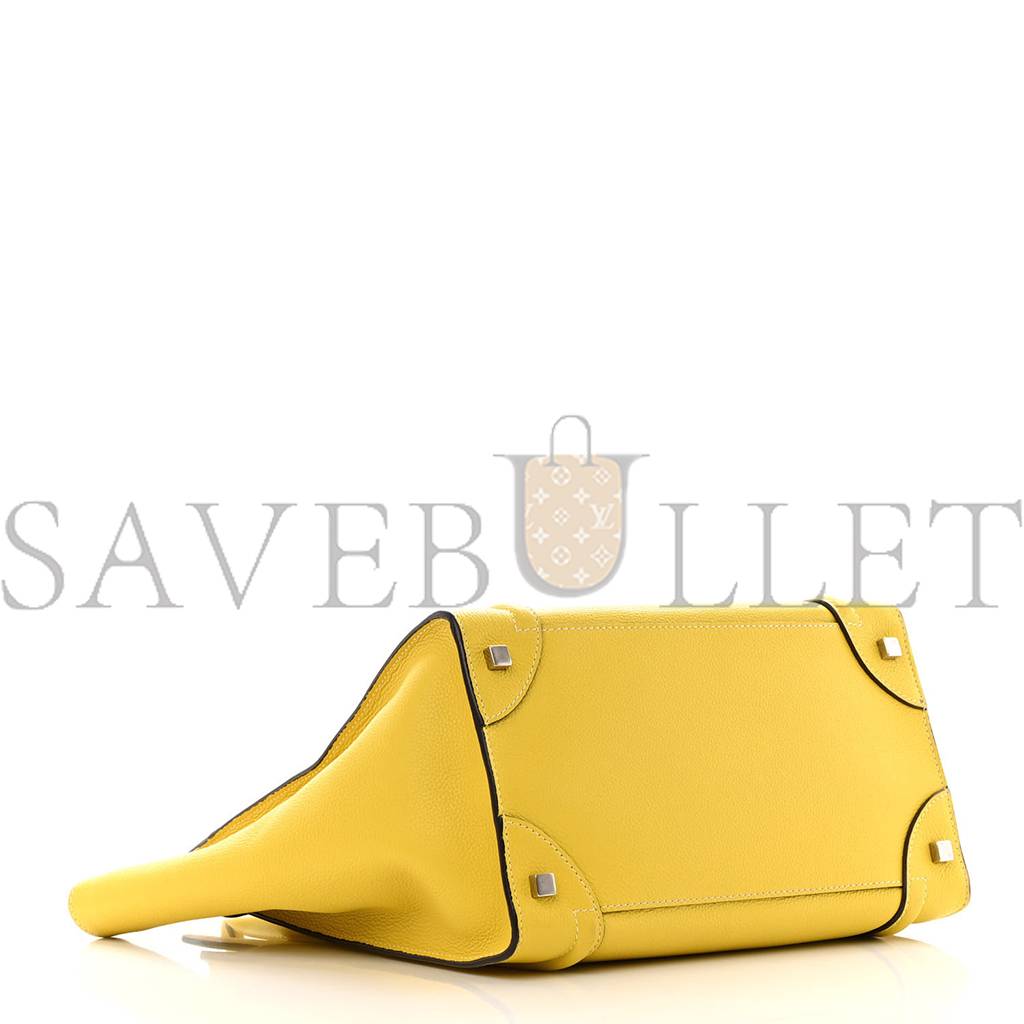 ce1i*e drummed calfskin mini lU*gage citron (30*29*17cm)