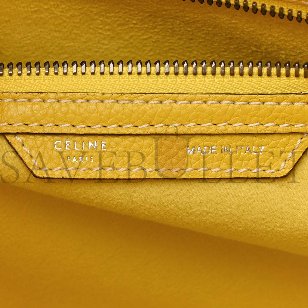 ce1i*e drummed calfskin mini lU*gage citron (30*29*17cm)