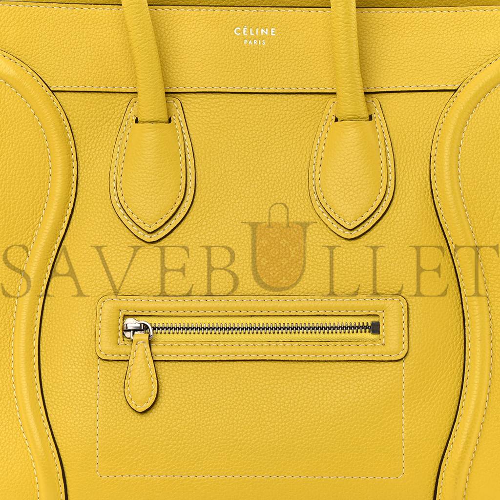 ce1i*e drummed calfskin mini lU*gage citron (30*29*17cm)