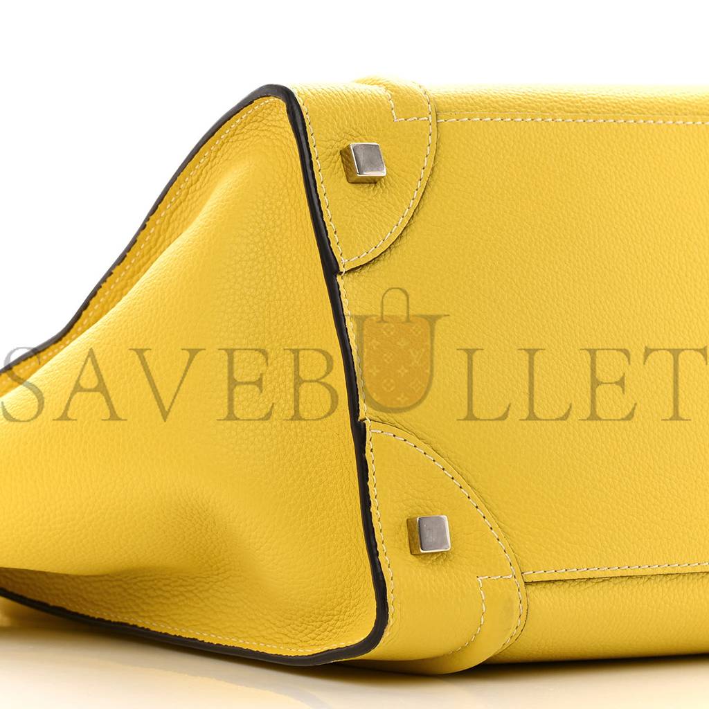 ce1i*e drummed calfskin mini lU*gage citron (30*29*17cm)