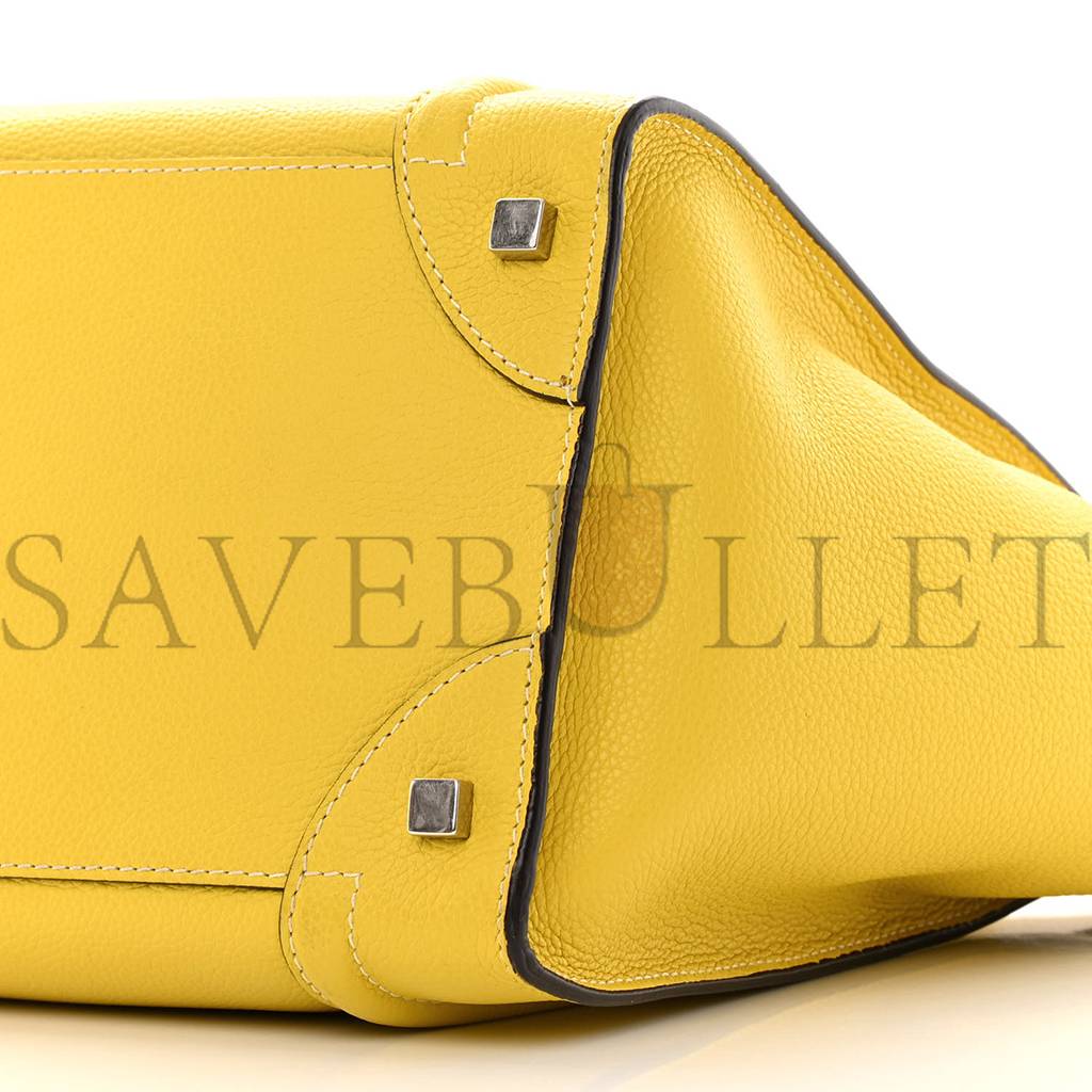 ce1i*e drummed calfskin mini lU*gage citron (30*29*17cm)