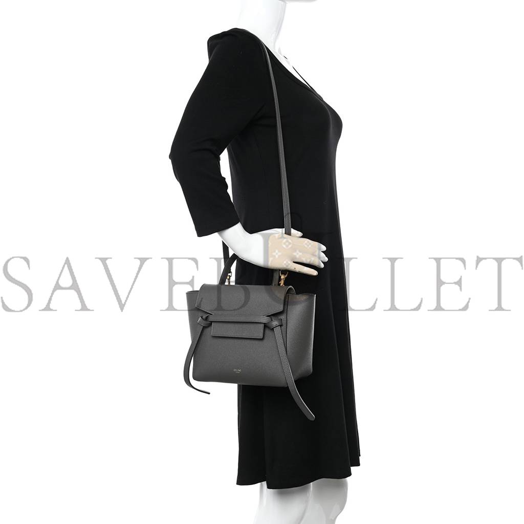 Ce**e grained calfskin nano belt bag grey (20*17*11cm)