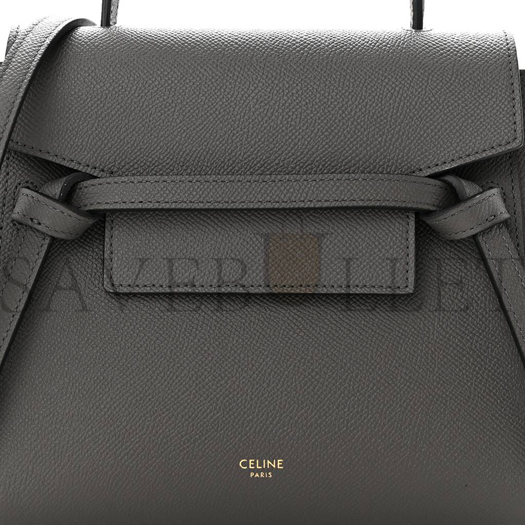 Ce**e grained calfskin nano belt bag grey (20*17*11cm)