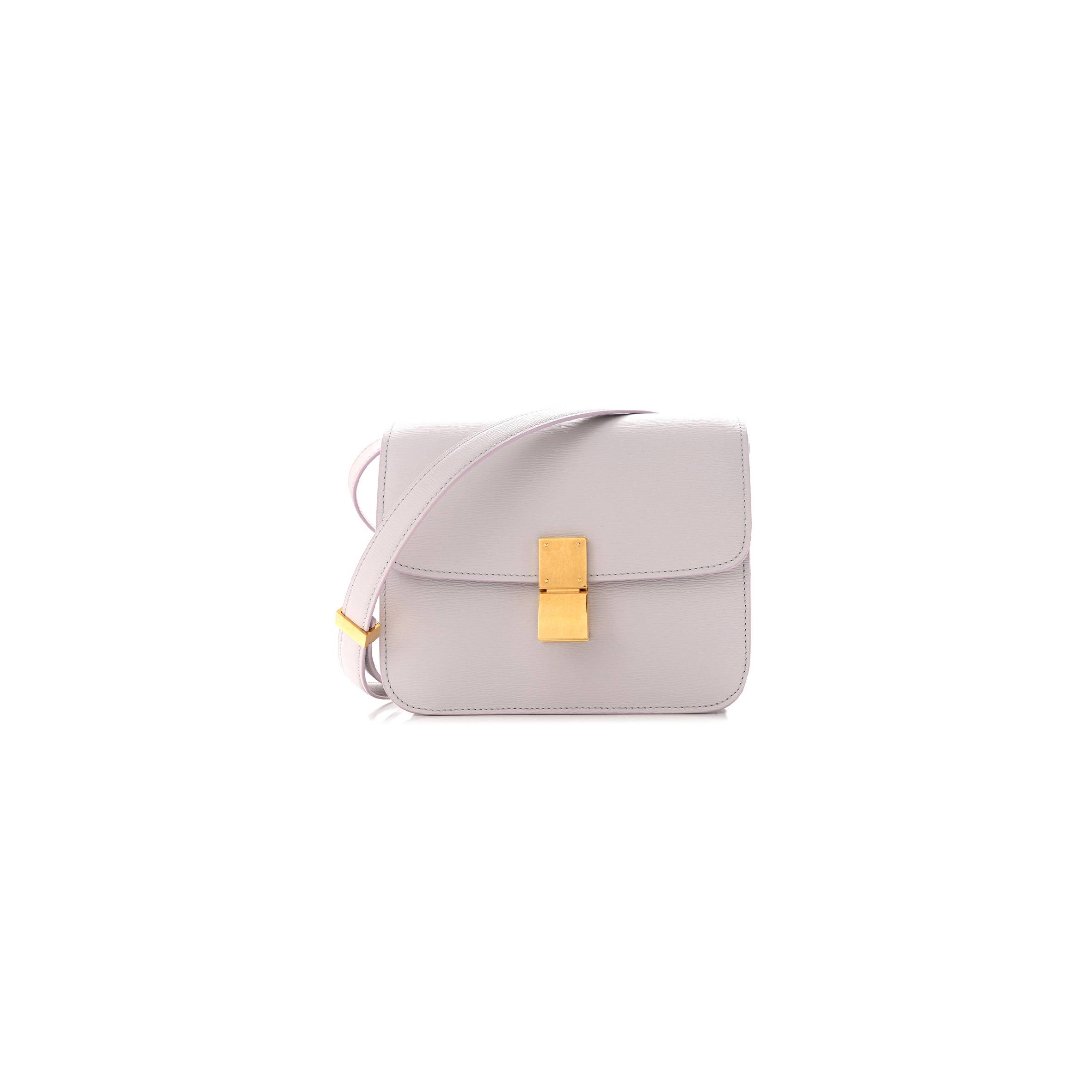Ce**e liege calfskin teen classic box flap bag lavender grey (18*15*6cm)