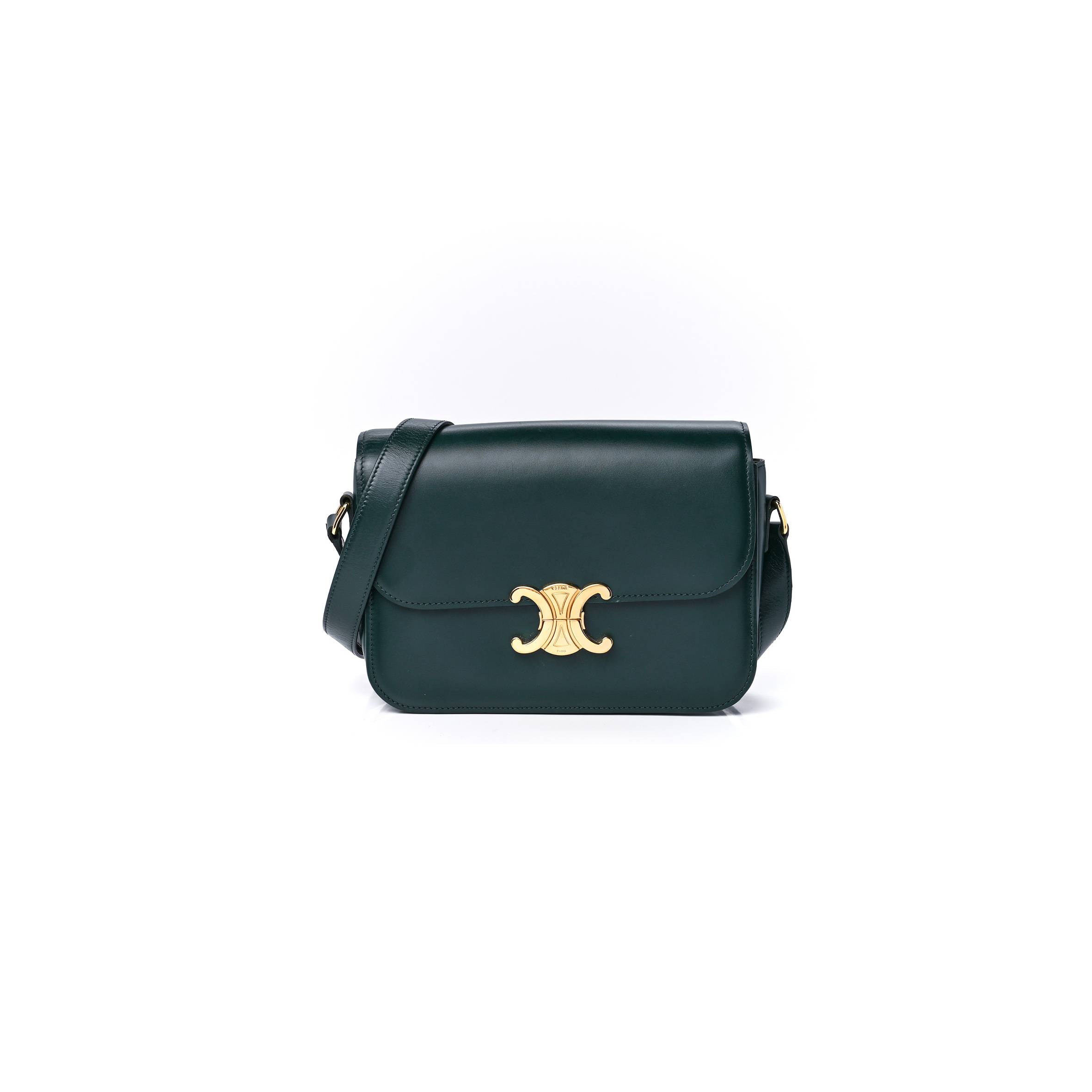 Ce**e shiny calfskin medium triomphe amazone (22*16*7cm)