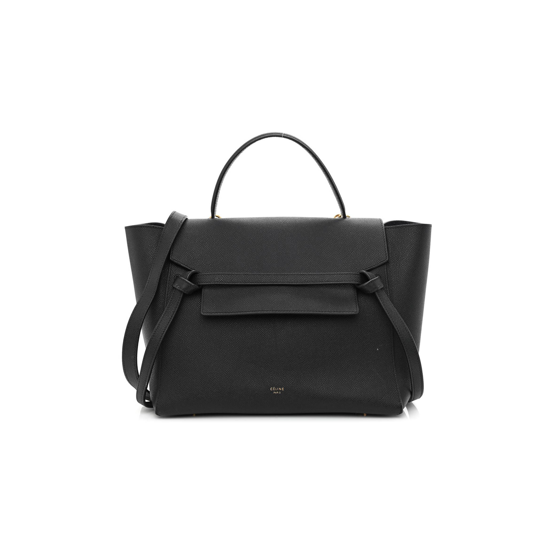 Ce**e grained calfskin mini belt bag black (28*25*16cm)