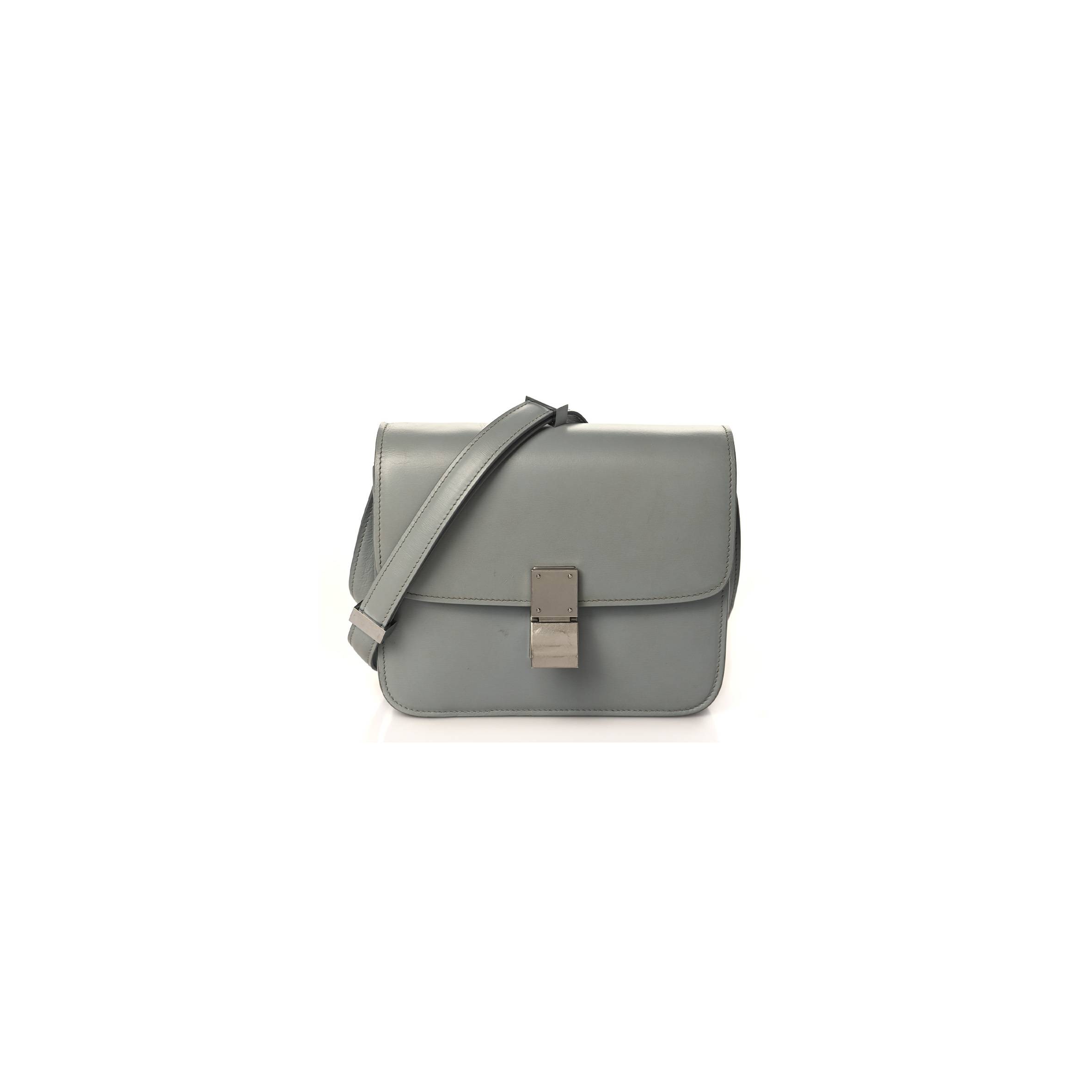 Ce**e box calfskin teen classic box flap bag frost (18*15*6cm)