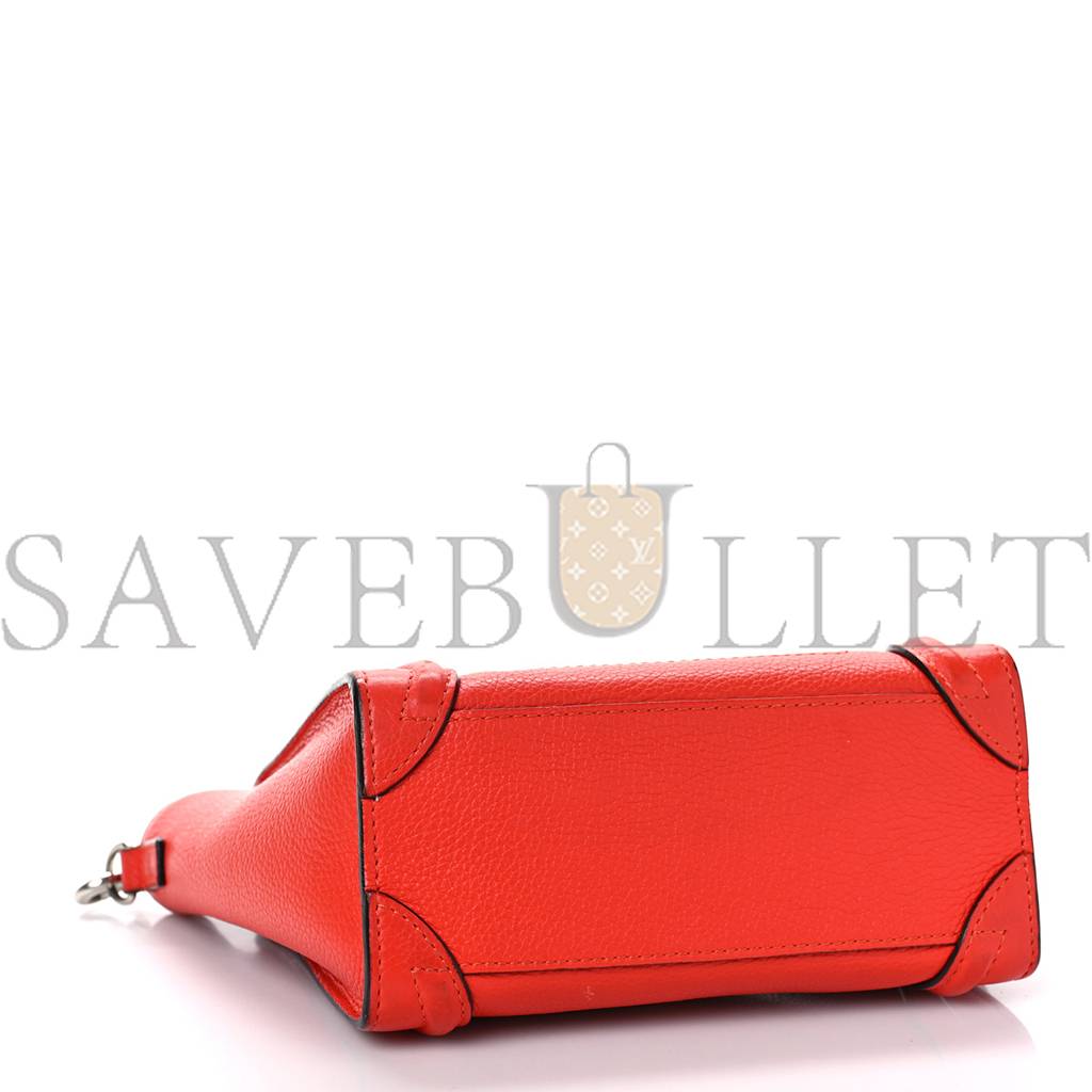 ce**e drummed calfskin nano lU*gage vermillion (20*20*10cm)