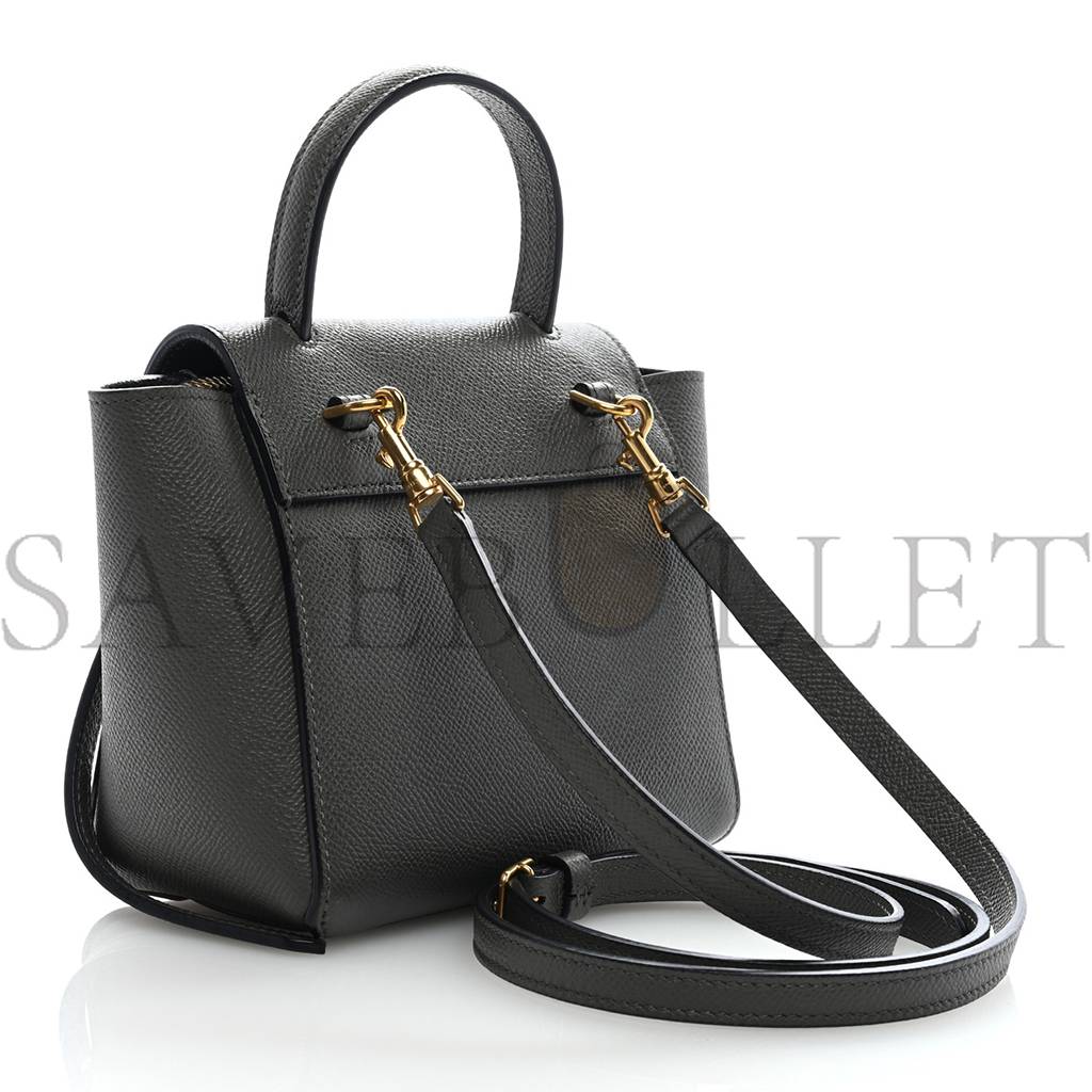 Ce**e grained calfskin pico belt bag grey (16*15*8cm)