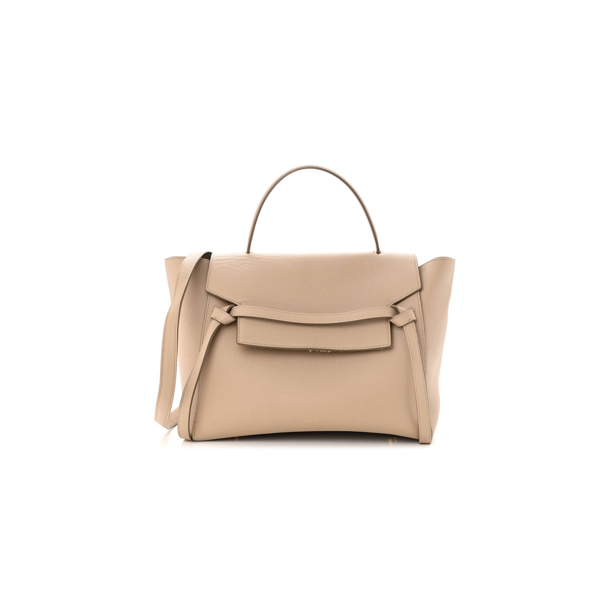 Ce**e grained calfskin mini belt bag light taupe (28*22*18cm)