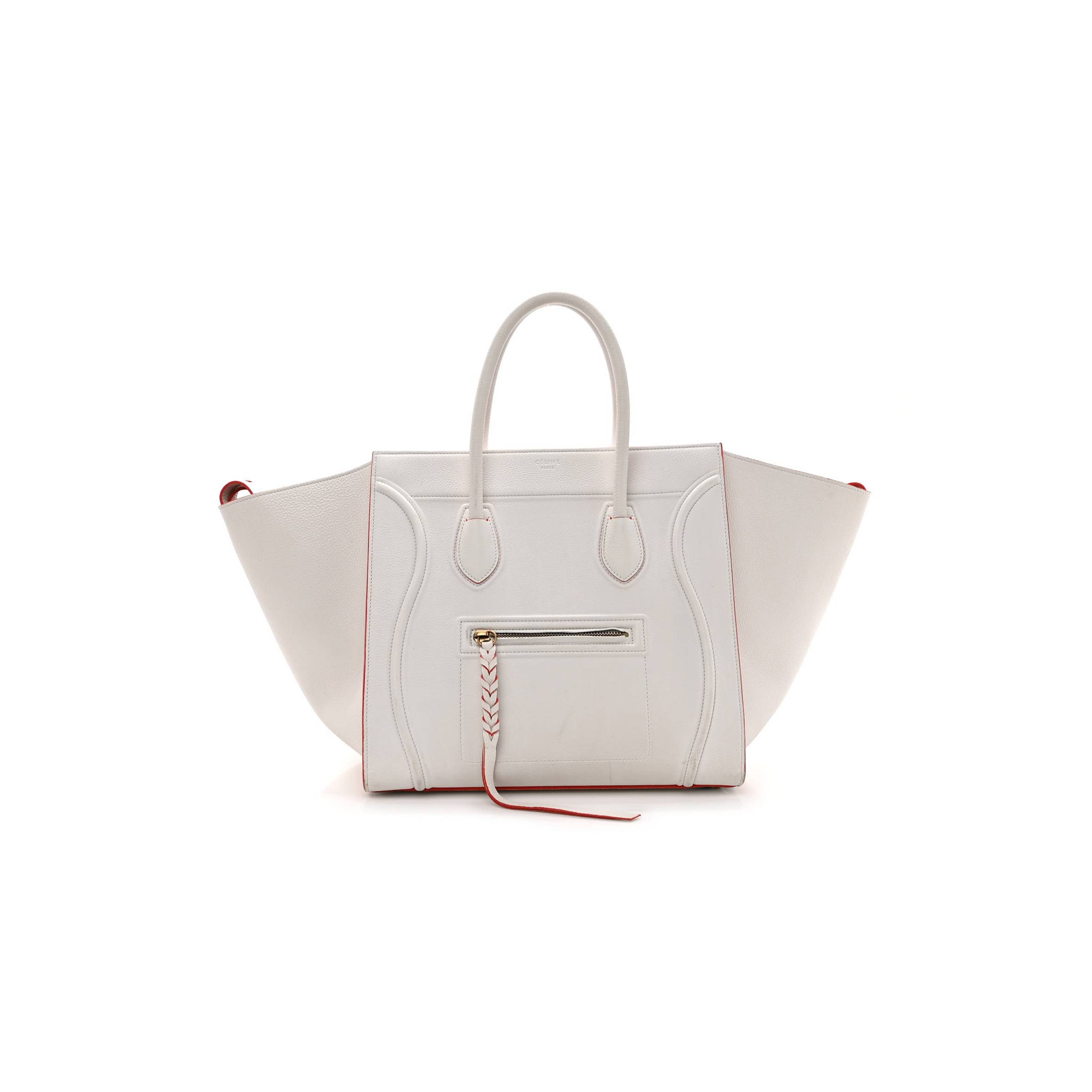 ce**e grained calfskin medium phanT0m lu*gage white (30*29*24cm)