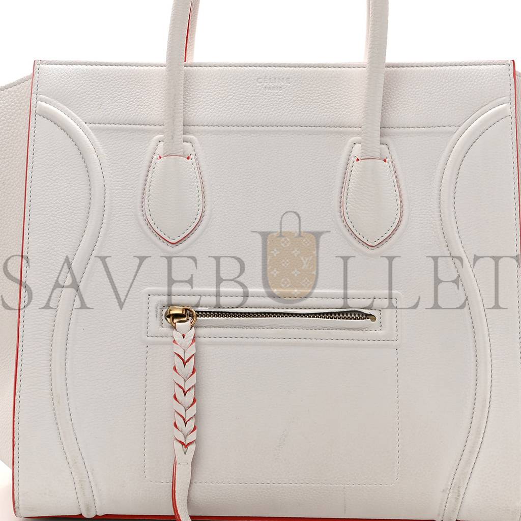 ce**e grained calfskin medium phanT0m lu*gage white (30*29*24cm)