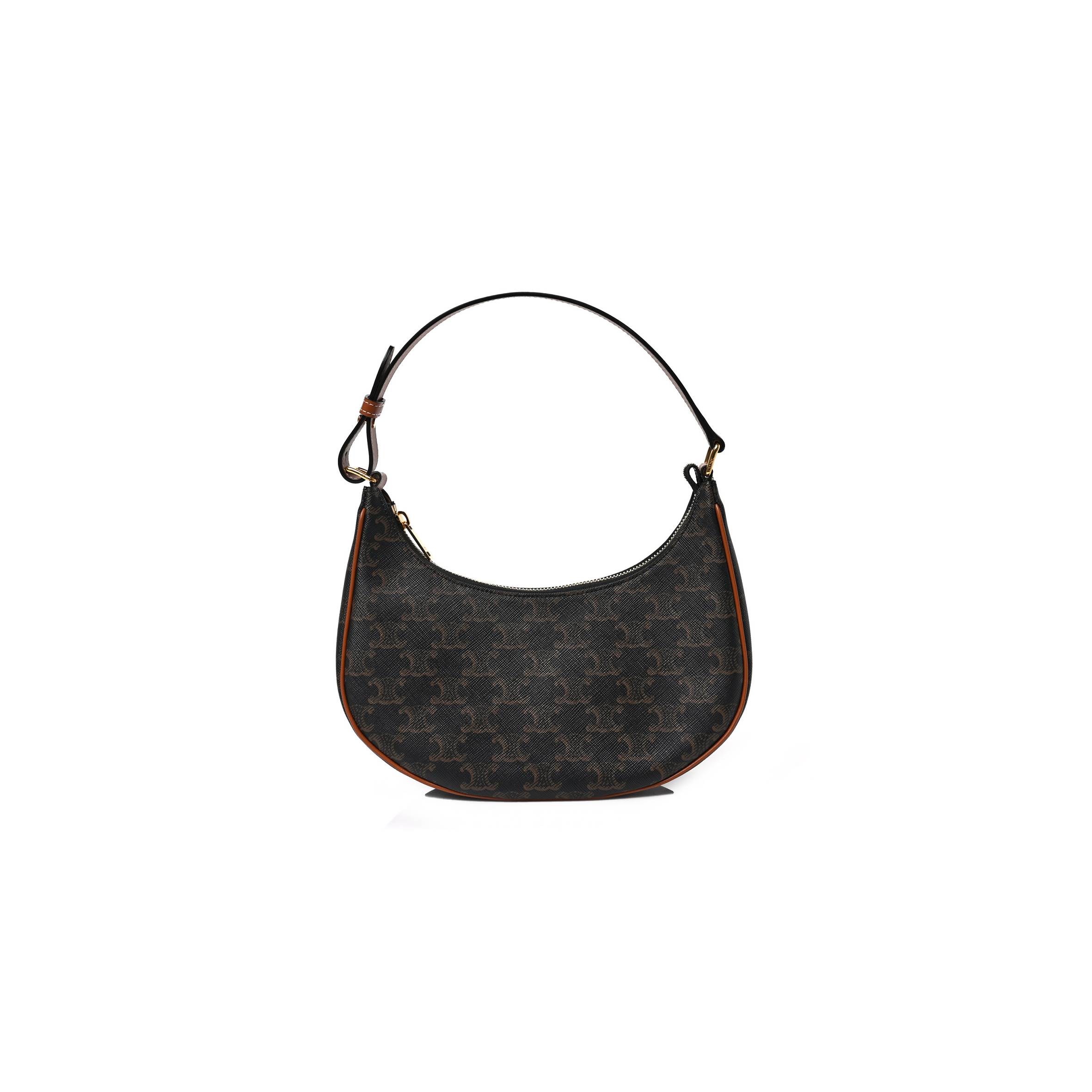 Ce1i*e triomphe canvas calfskin ava shoulder bag tan (25*19*7cm)
