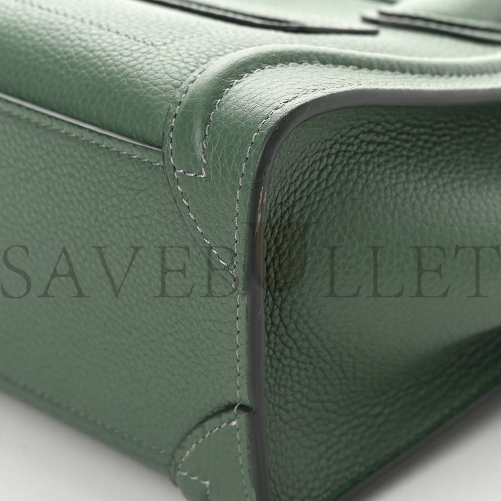 ce**e drummed calfskin nano lU*gage celadon (21*20*10cm)
