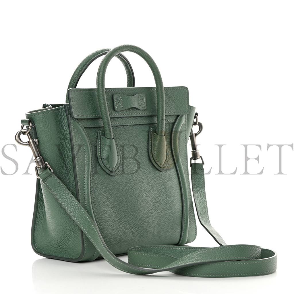 ce**e drummed calfskin nano lU*gage celadon (21*20*10cm)