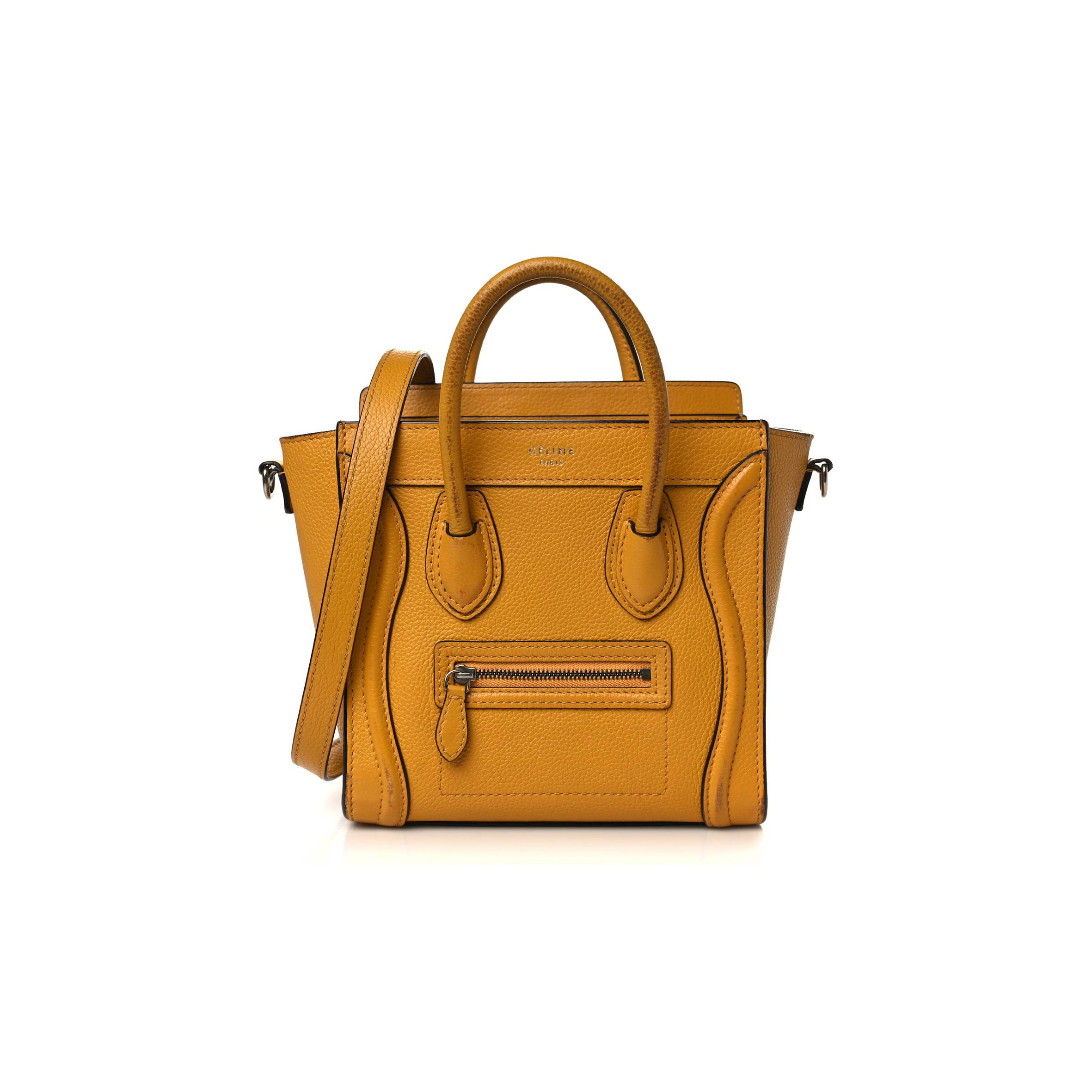 ce**e drummed calfskin nano lU*gage ocre (20*20*10cm)
