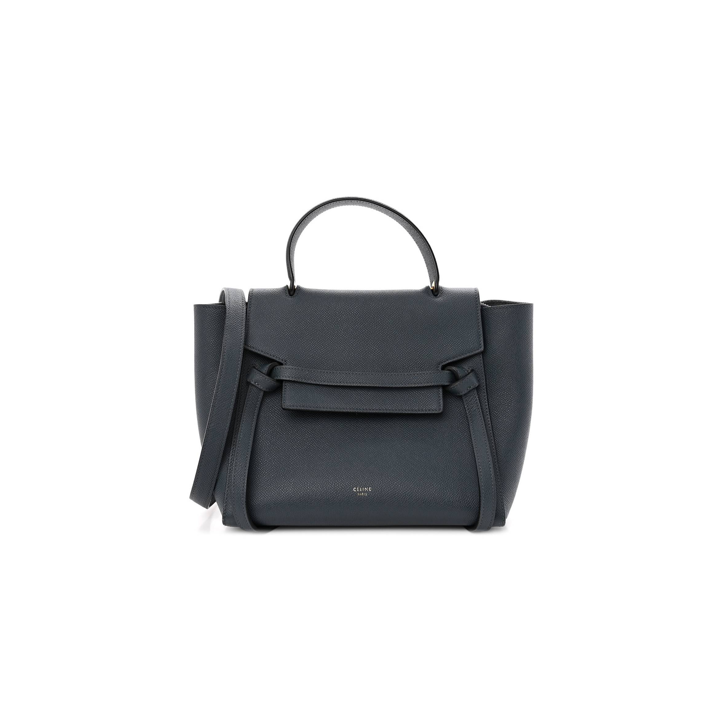 Ce**e baby grained calfskin micro belt bag navy blue (23*21*13cm)