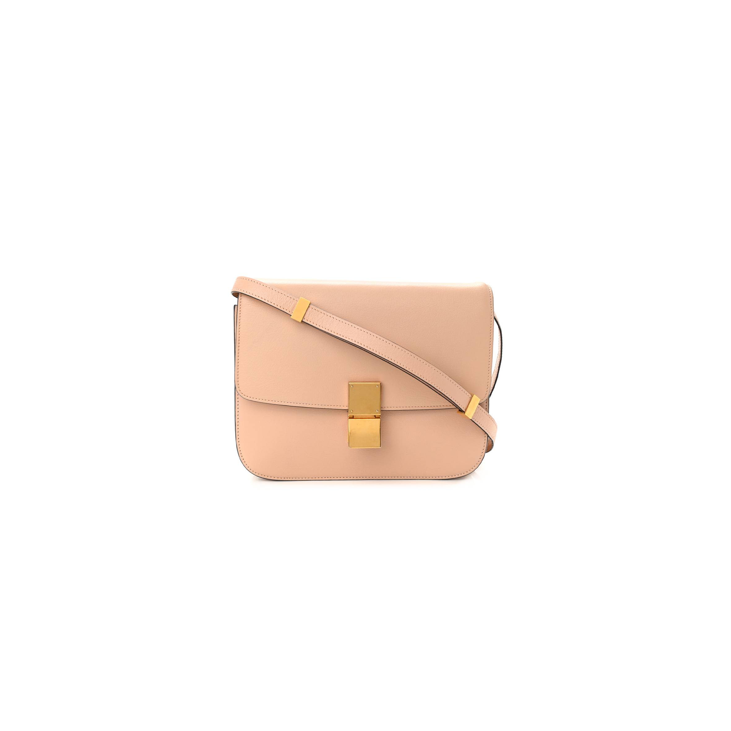 goatskin Ce**e goatskin medium classic box flap bag dune (23*18*6cm) box flap bag dune