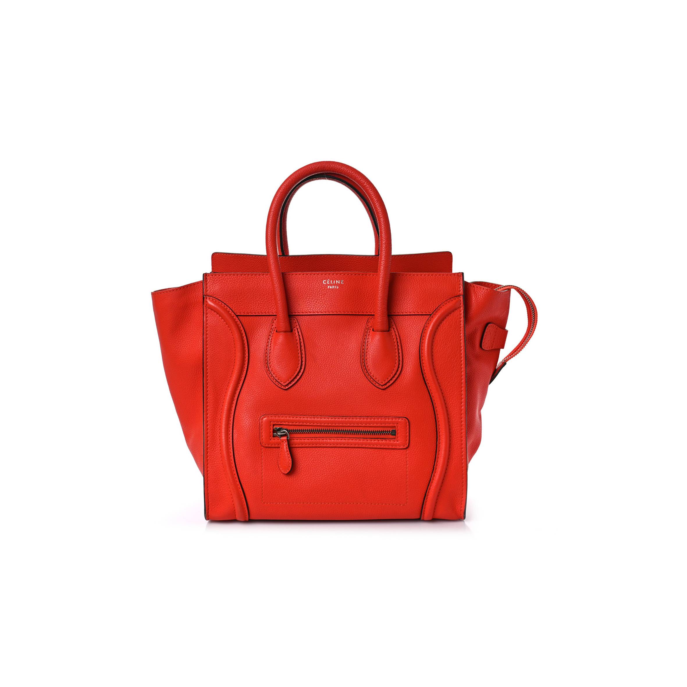 ce**e drummed calfskin mini lU*gage vermillion (30*30*18cm)