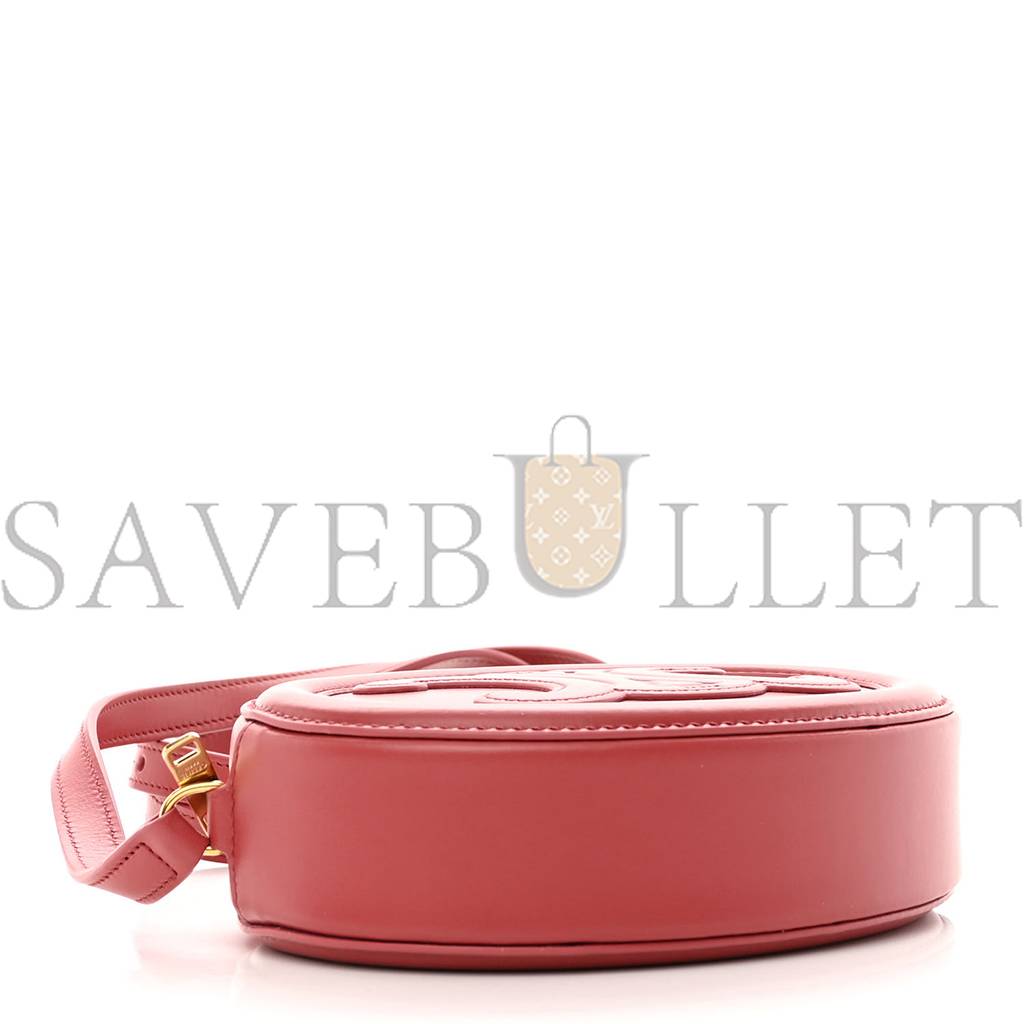 Ce**e smooth calfskin cuir triomphe oval purse crossbody lipstick (16*12*8cm)