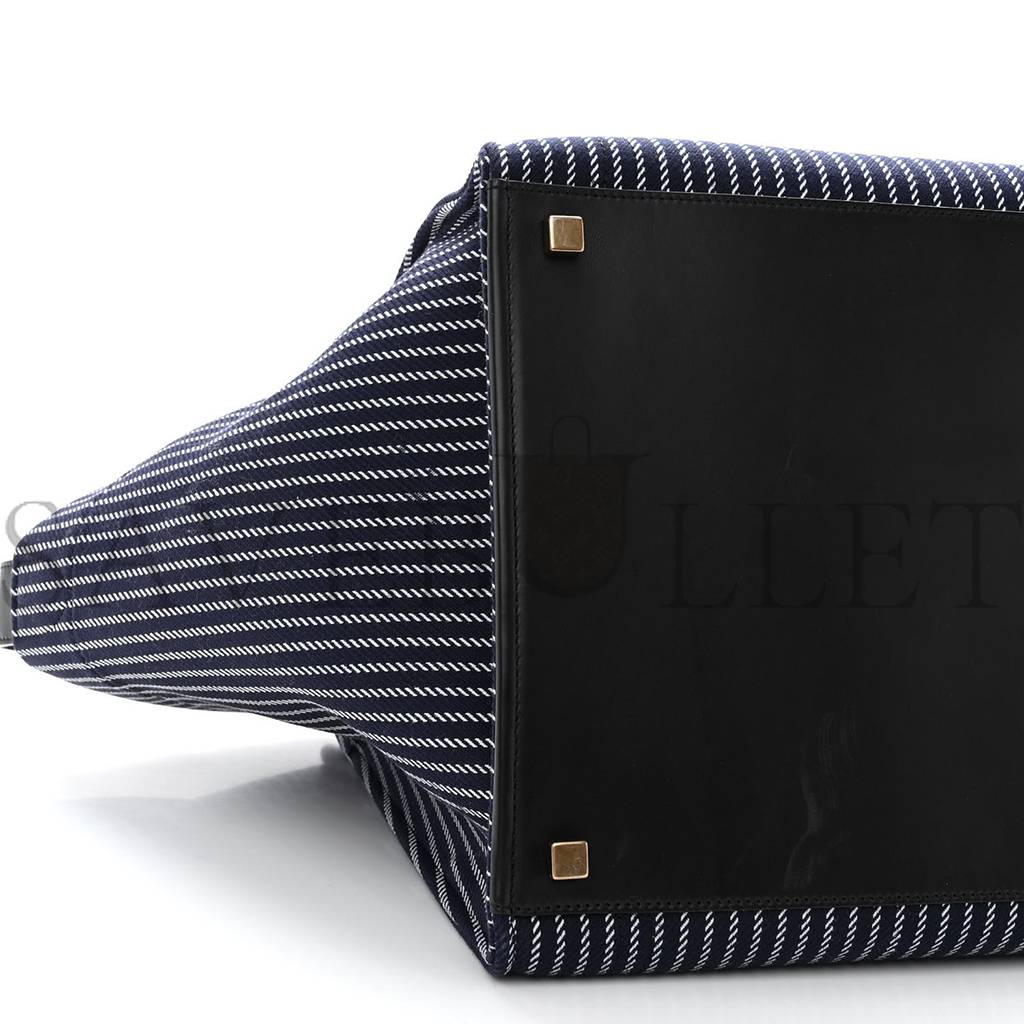 ce**e cotton canvas striped medium phanT0m lu*gage blue white (30*28*25cm)
