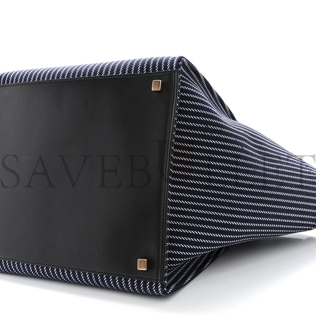 ce**e cotton canvas striped medium phanT0m lu*gage blue white (30*28*25cm)