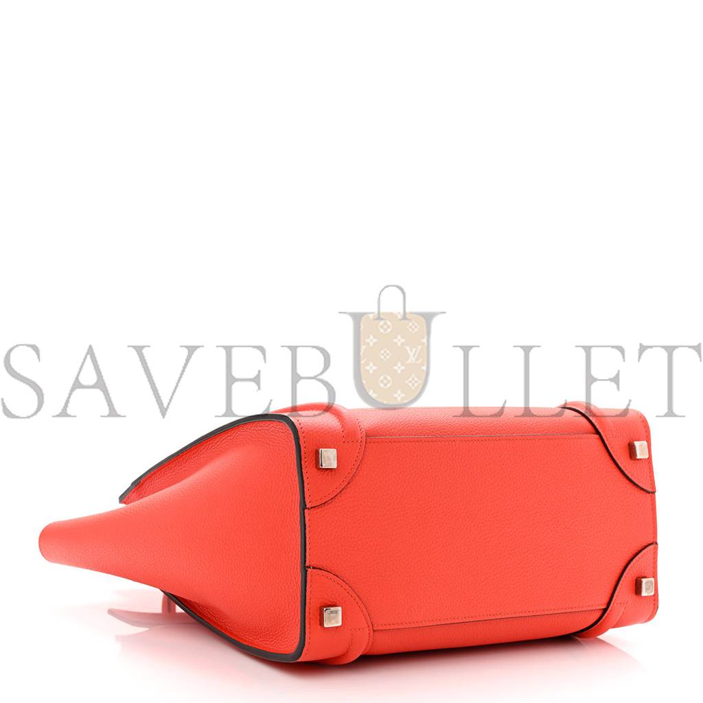 ce**e drummed calfskin micro lU*gage vermillion (27*26*13cm)