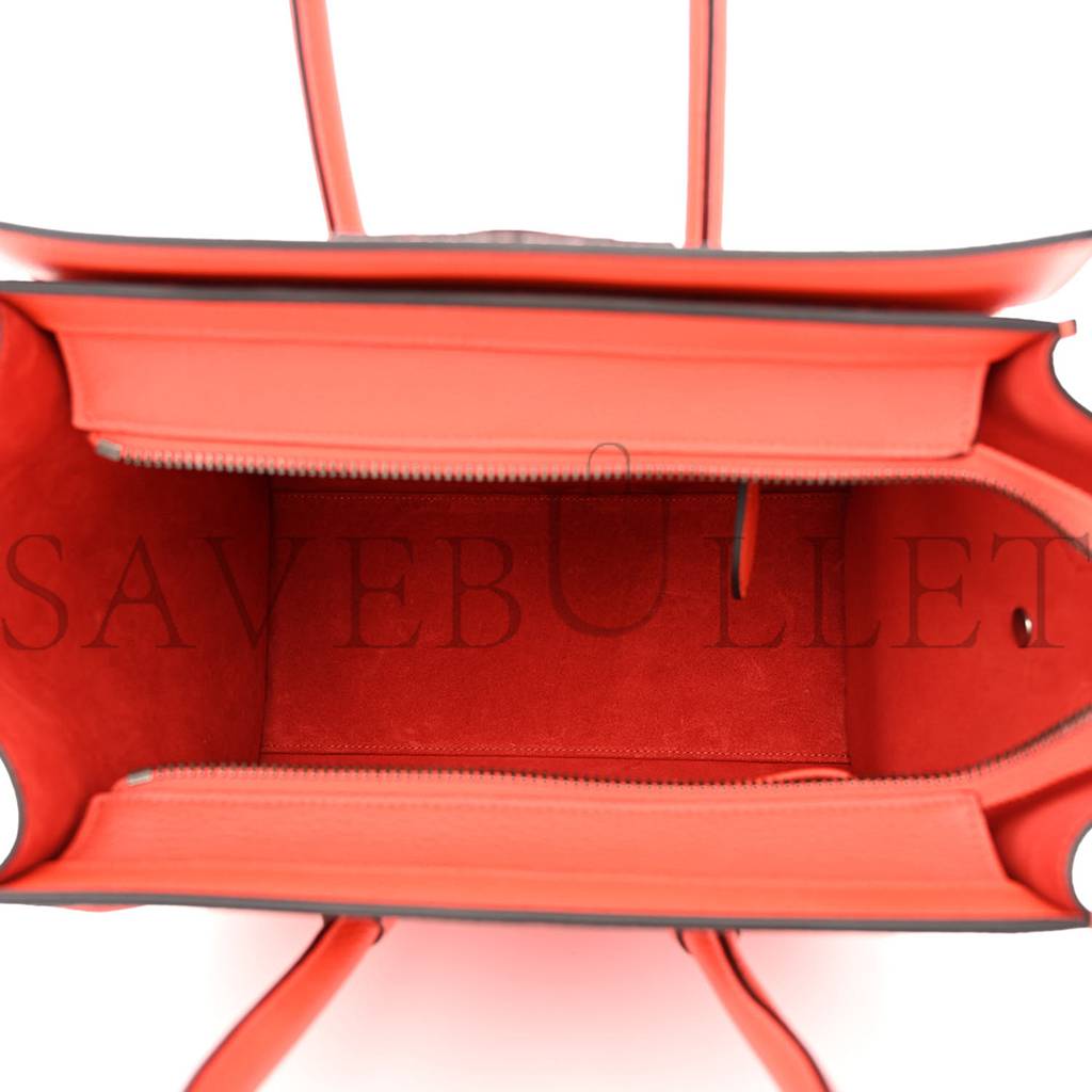 ce**e drummed calfskin micro lU*gage vermillion (27*26*13cm)