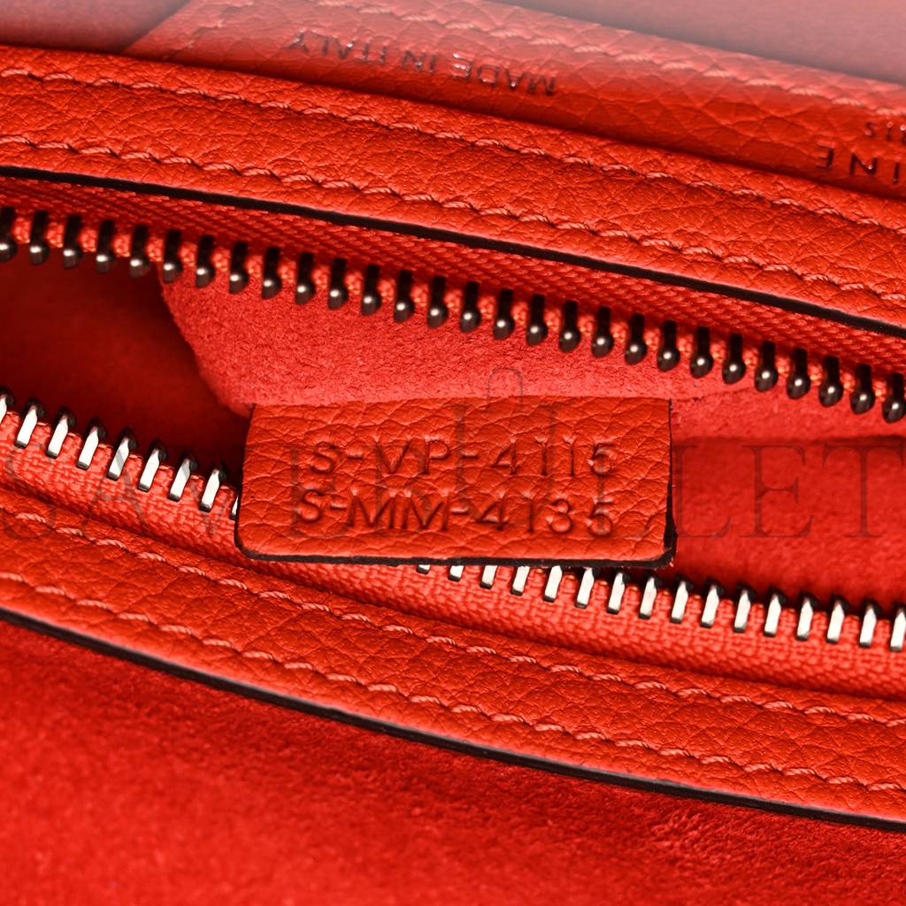 ce**e drummed calfskin micro lU*gage vermillion (27*26*13cm)