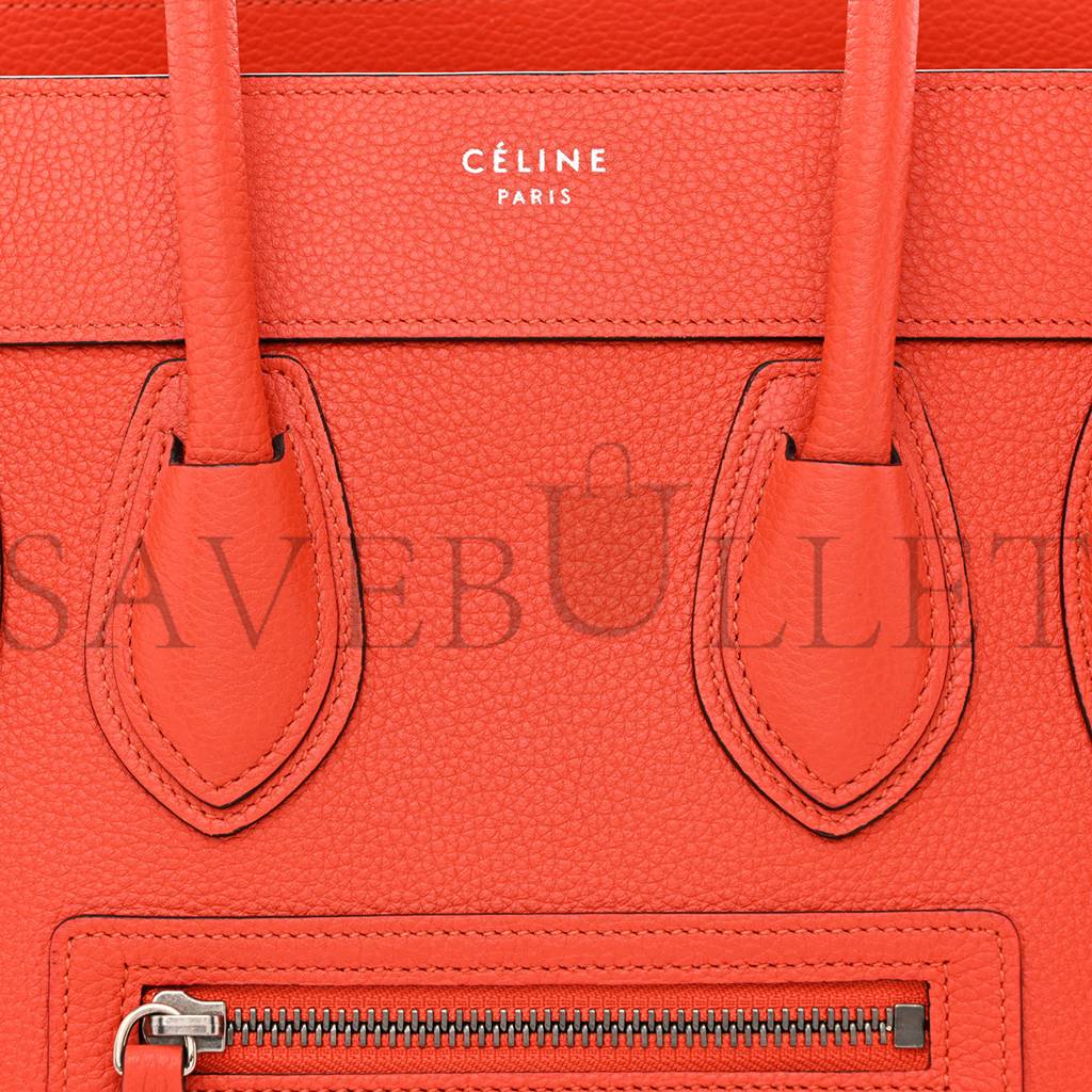 ce**e drummed calfskin micro lU*gage vermillion (27*26*13cm)