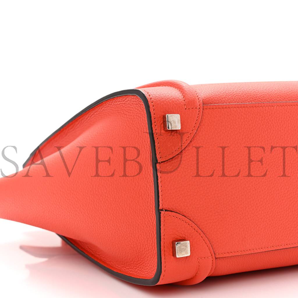 ce**e drummed calfskin micro lU*gage vermillion (27*26*13cm)