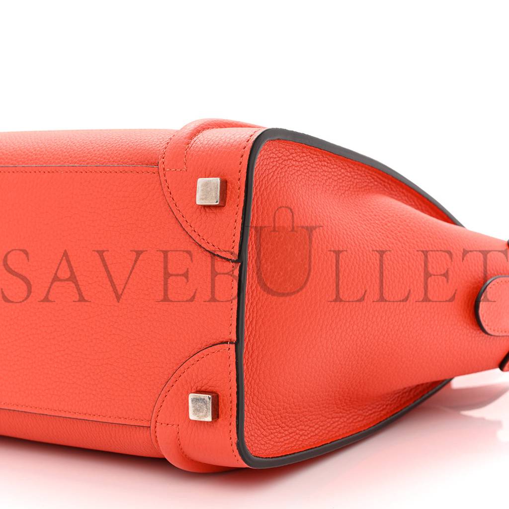 ce**e drummed calfskin micro lU*gage vermillion (27*26*13cm)