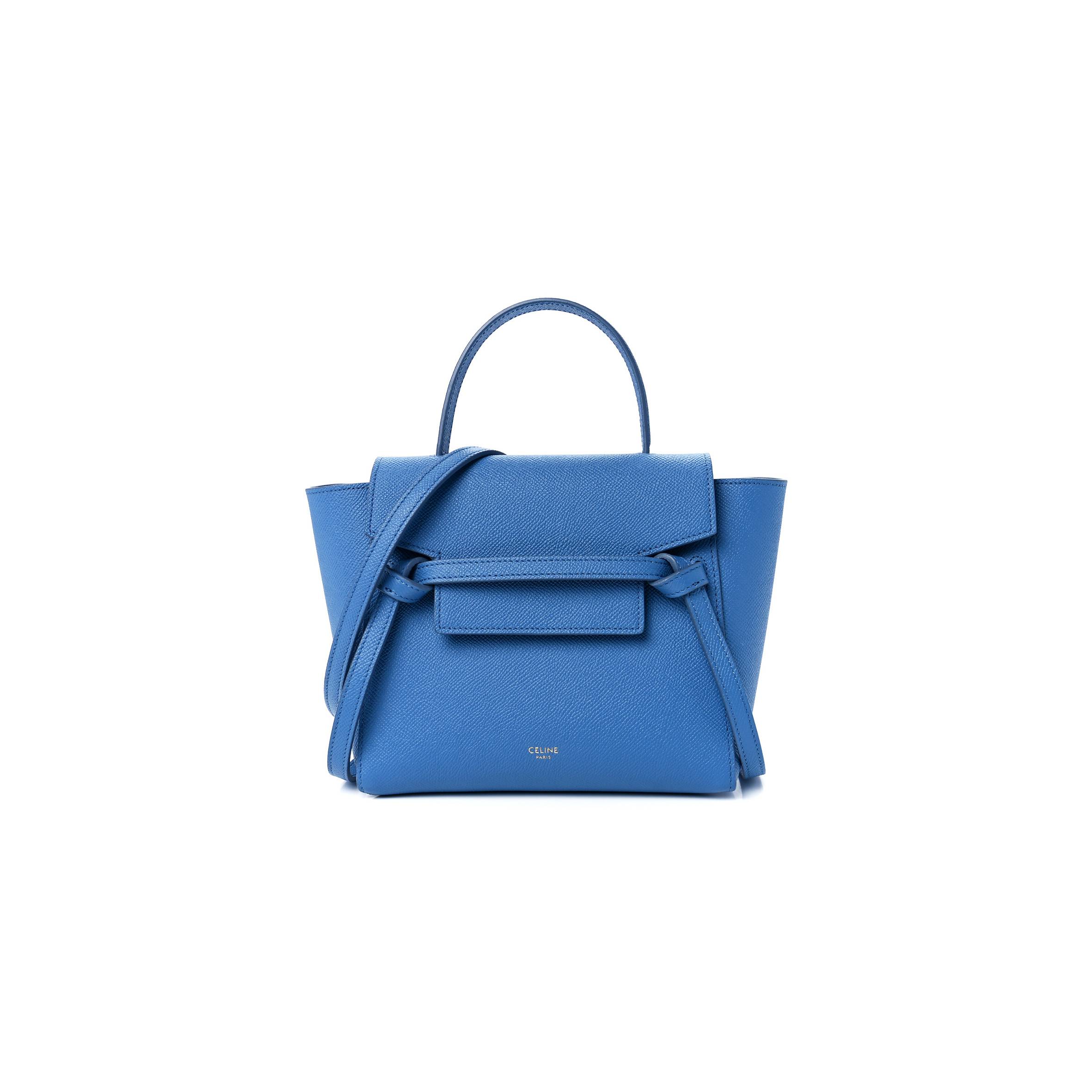 Ce**e grained calfskin nano belt bag blue (20*19*11cm)