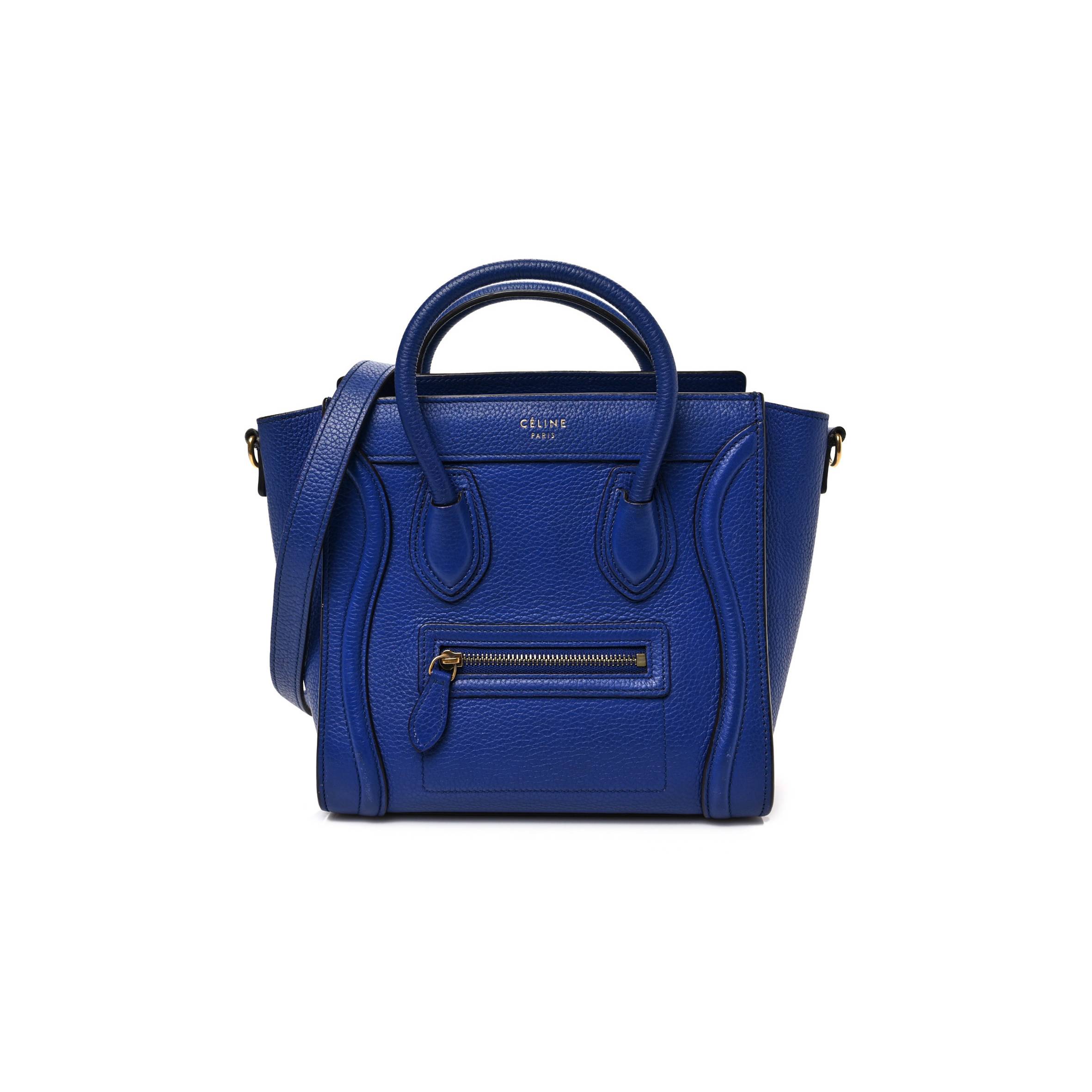 ce**e drummed calfskin nano lU*gage indigo (20*19*10cm)