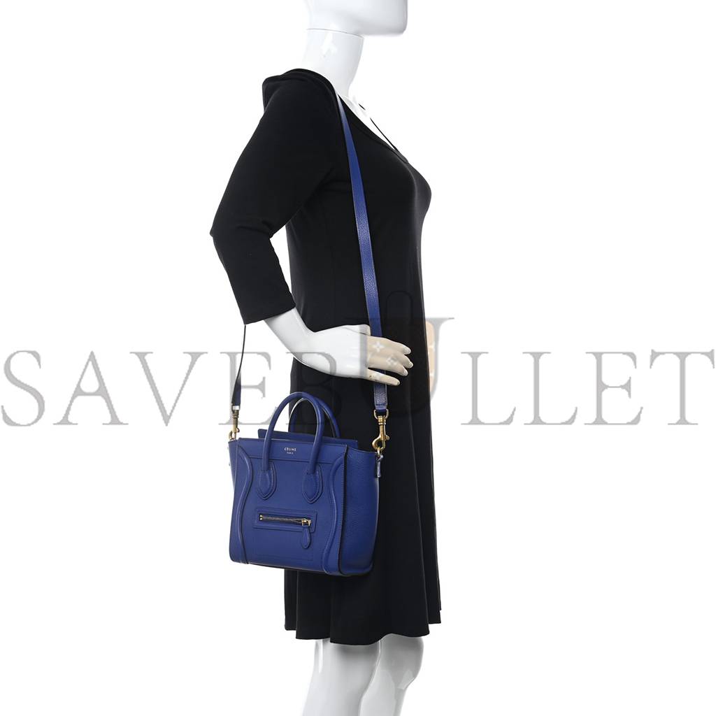 ce**e drummed calfskin nano lU*gage indigo (20*19*10cm)