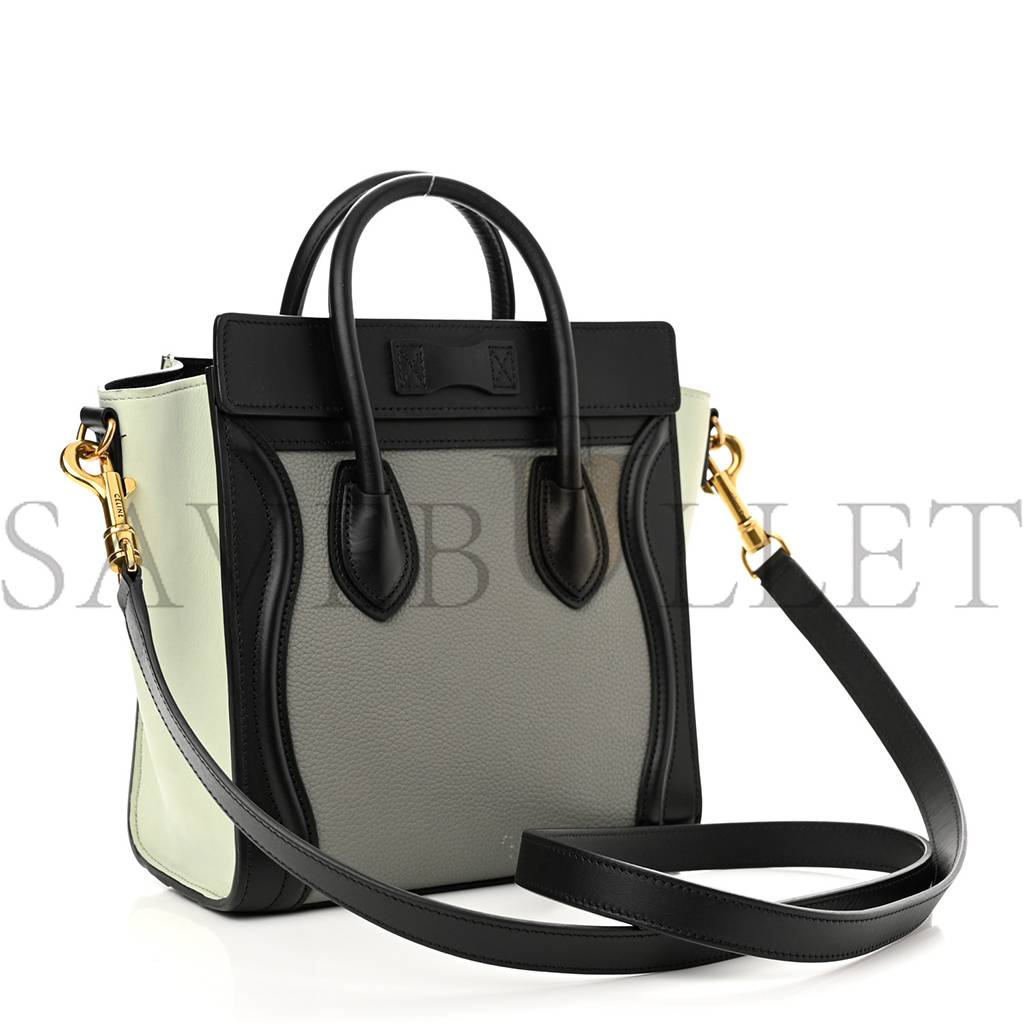 ce**e baby grained calfskin nano tri-color lU*gage zinc almond (20*19*10cm)
