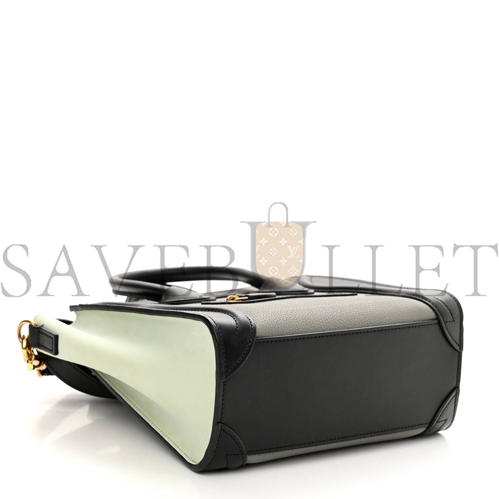 ce**e baby grained calfskin nano tri-color lU*gage zinc almond (20*19*10cm)