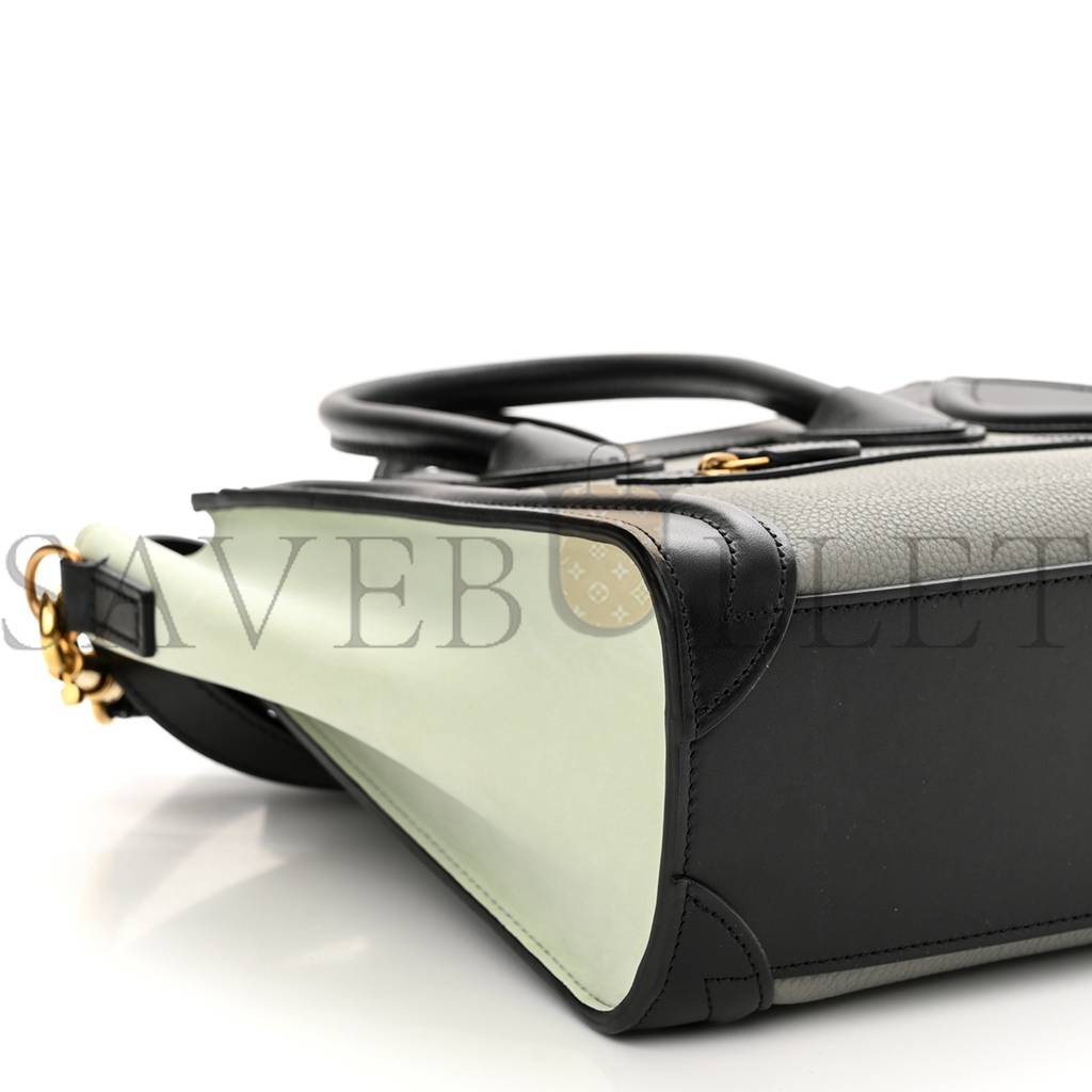 ce**e baby grained calfskin nano tri-color lU*gage zinc almond (20*19*10cm)