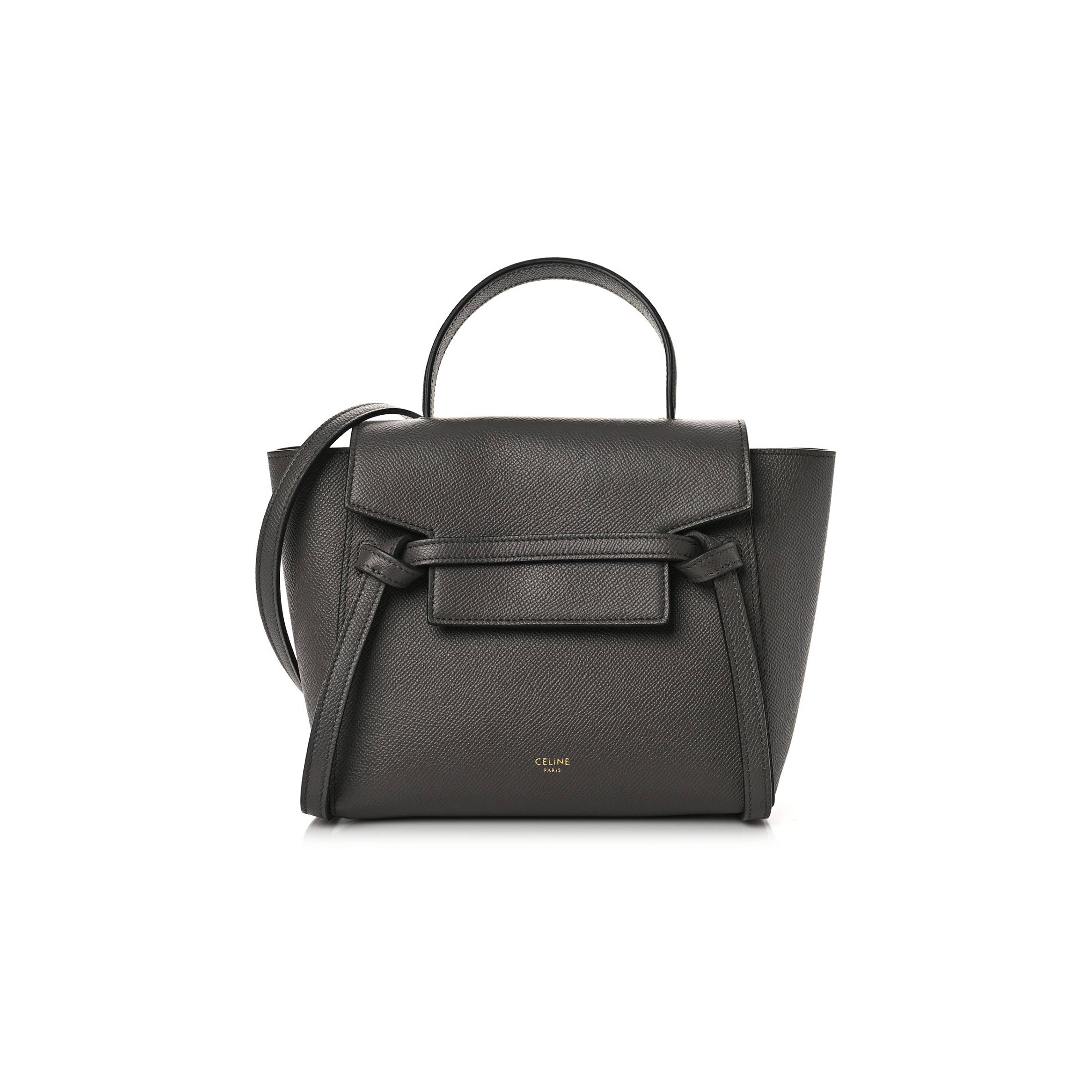 Ce**e grained calfskin nano belt bag grey (20*19*11cm)