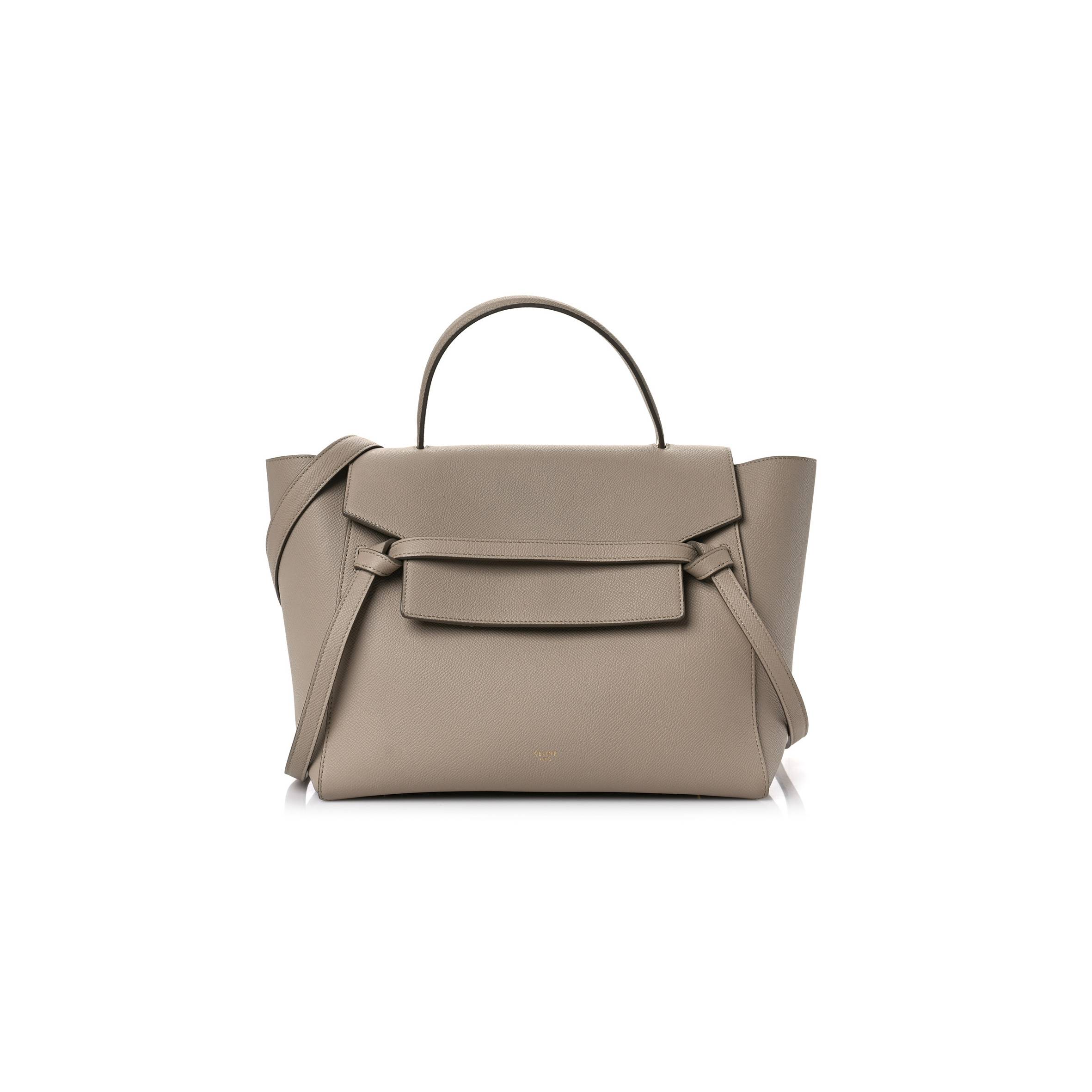 Ce1i*e grained calfskin mini belt bag light taupe (27*23*17cm)