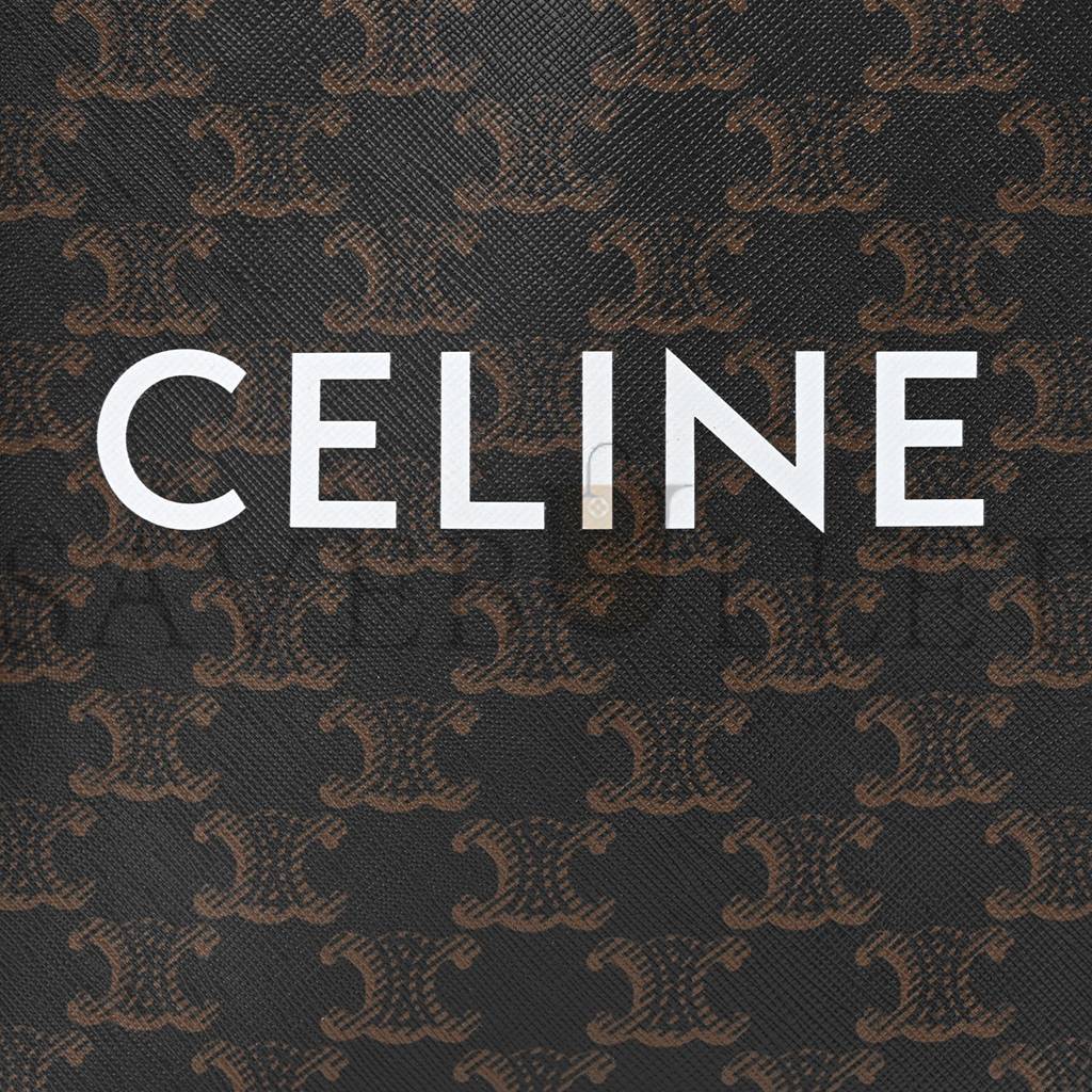 Ce**e triomphe canvas calfskin mini vertical cabas tan (20*17*6cm)