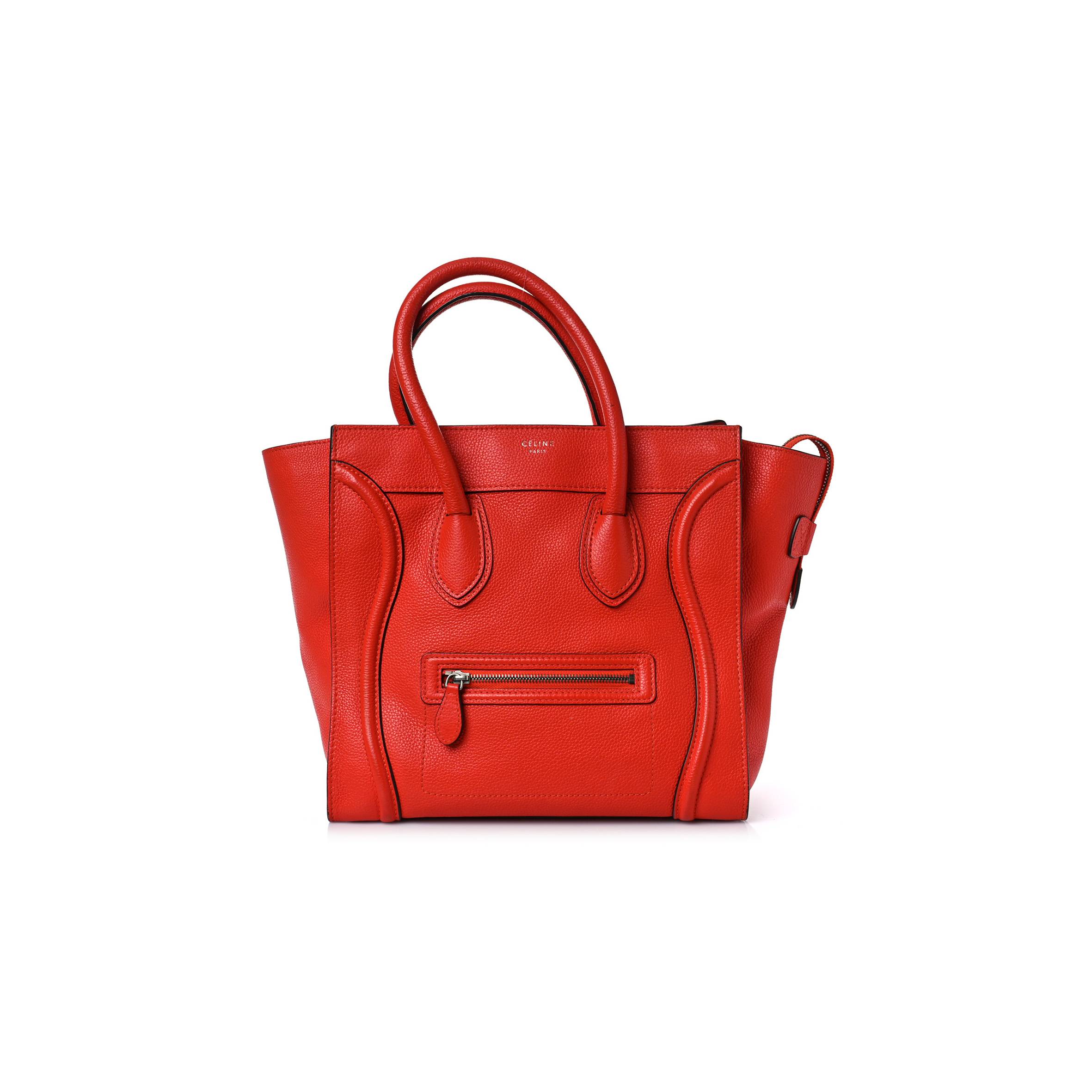 ce**e drummed calfskin mini lU*gage vermillion (32*30*18cm)