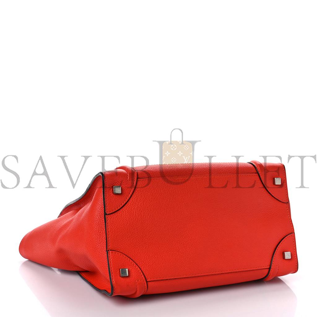 ce**e drummed calfskin mini lU*gage vermillion (32*30*18cm)