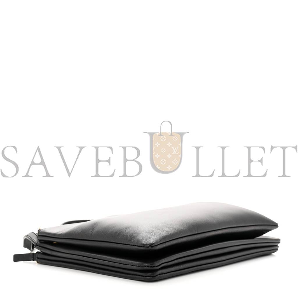 Ce**e lambskin large trio crossbody bag black (24*18*3cm)