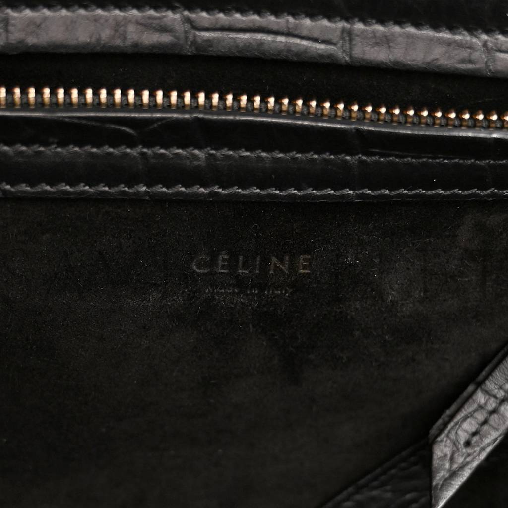 ce**e crocodile embossed calfskin large phanT0m lu*gage black (34*32*25cm)