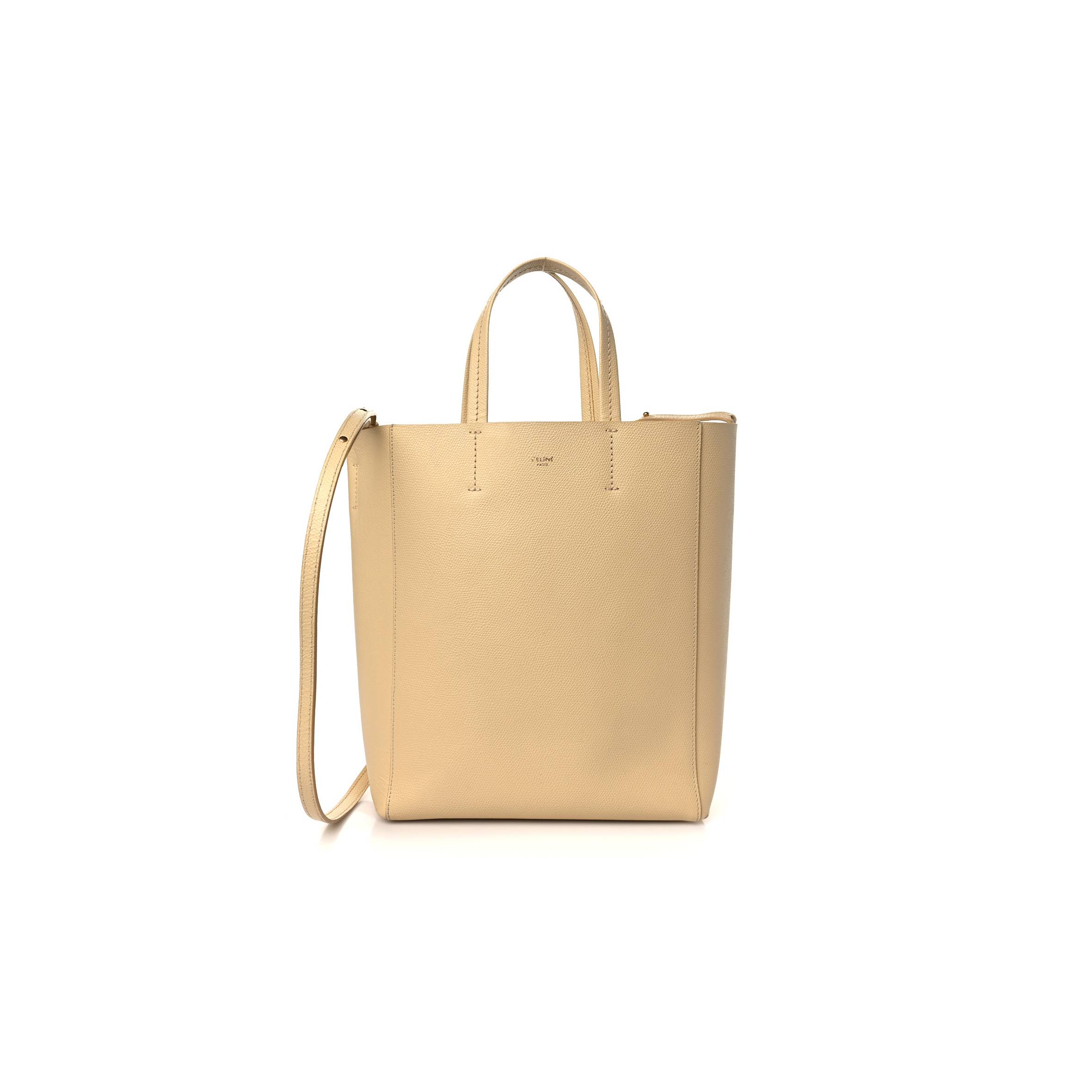 Ce1i*e grained calfskin small vertical cabas sand (29*23*10cm)