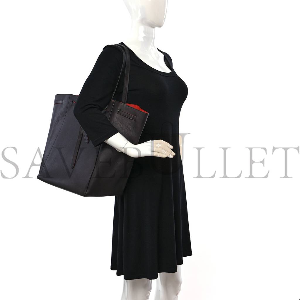 ce**e smooth calfskin medium belt cabas phanT0m dark brown (35*27*20cm)