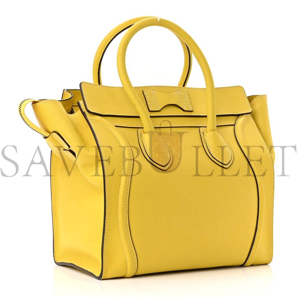 ce**e drummed calfskin mini lU*gage citron (30*29*17cm)